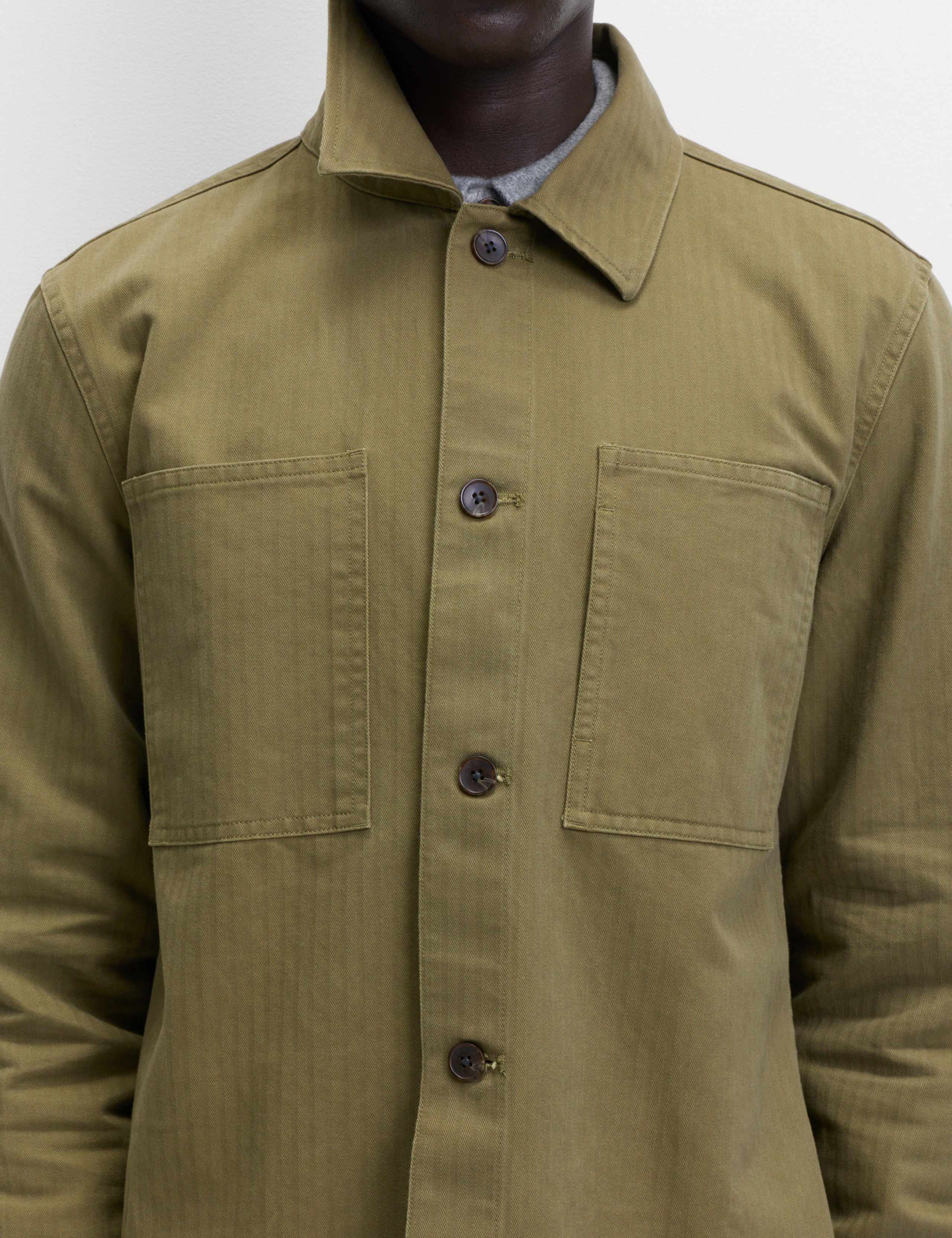 Pure Cotton Herringbone Overshirt​