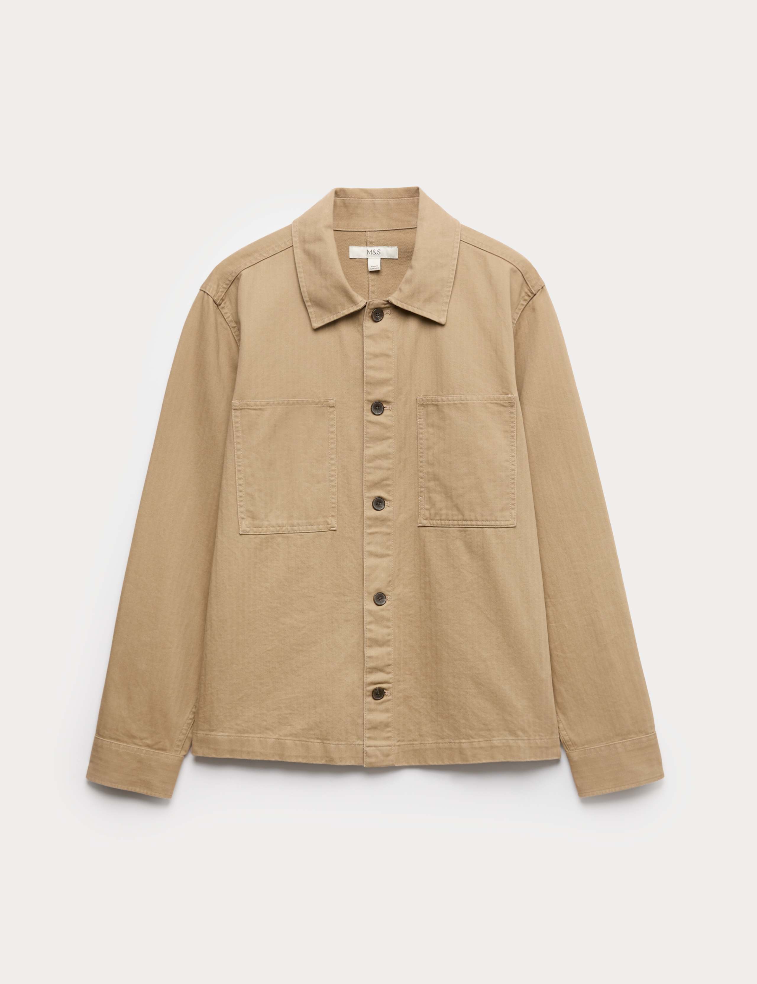Pure Cotton Herringbone Overshirt​