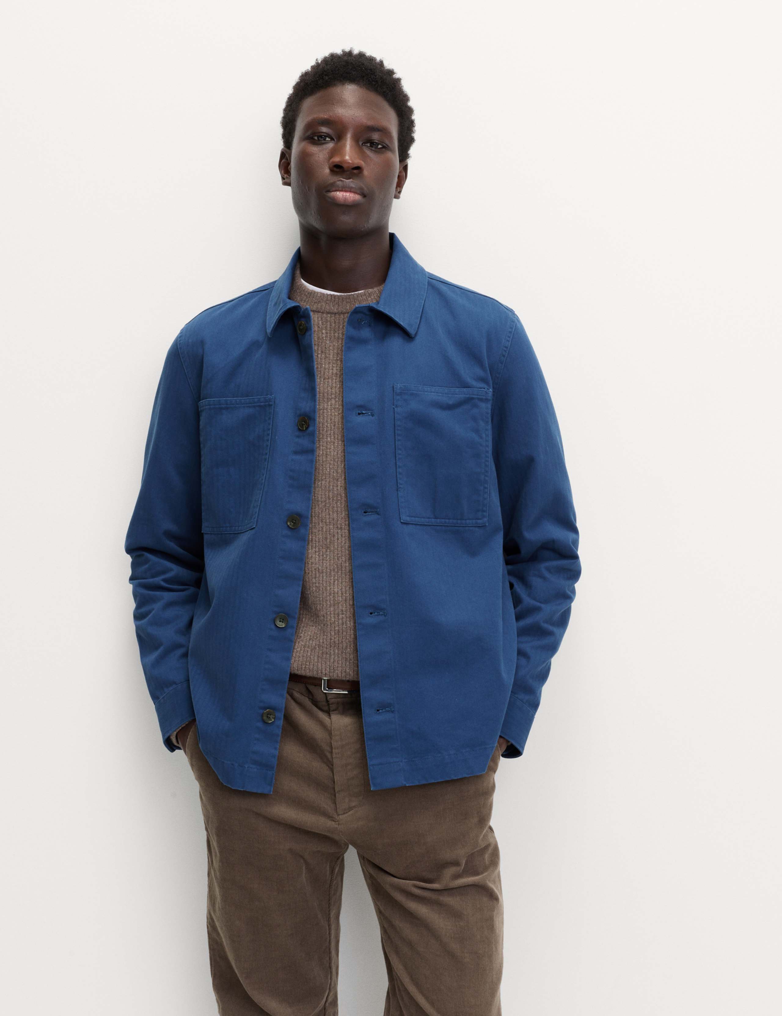 Pure Cotton Herringbone Overshirt​