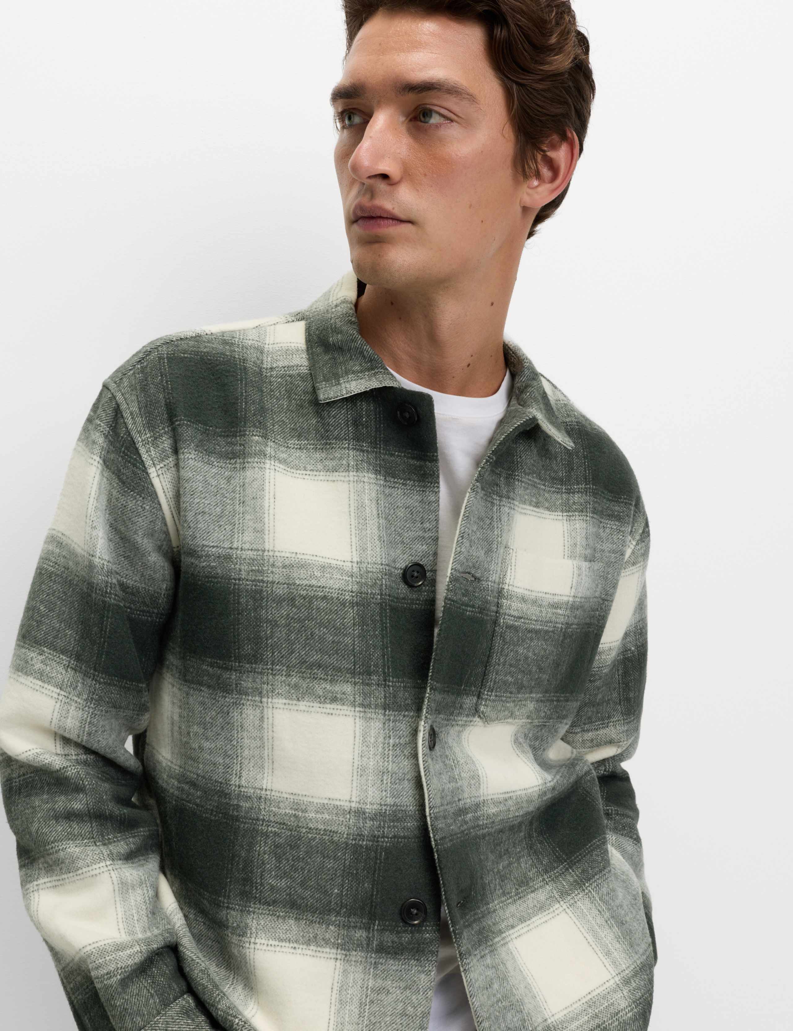 Brushed Checked Overshirt