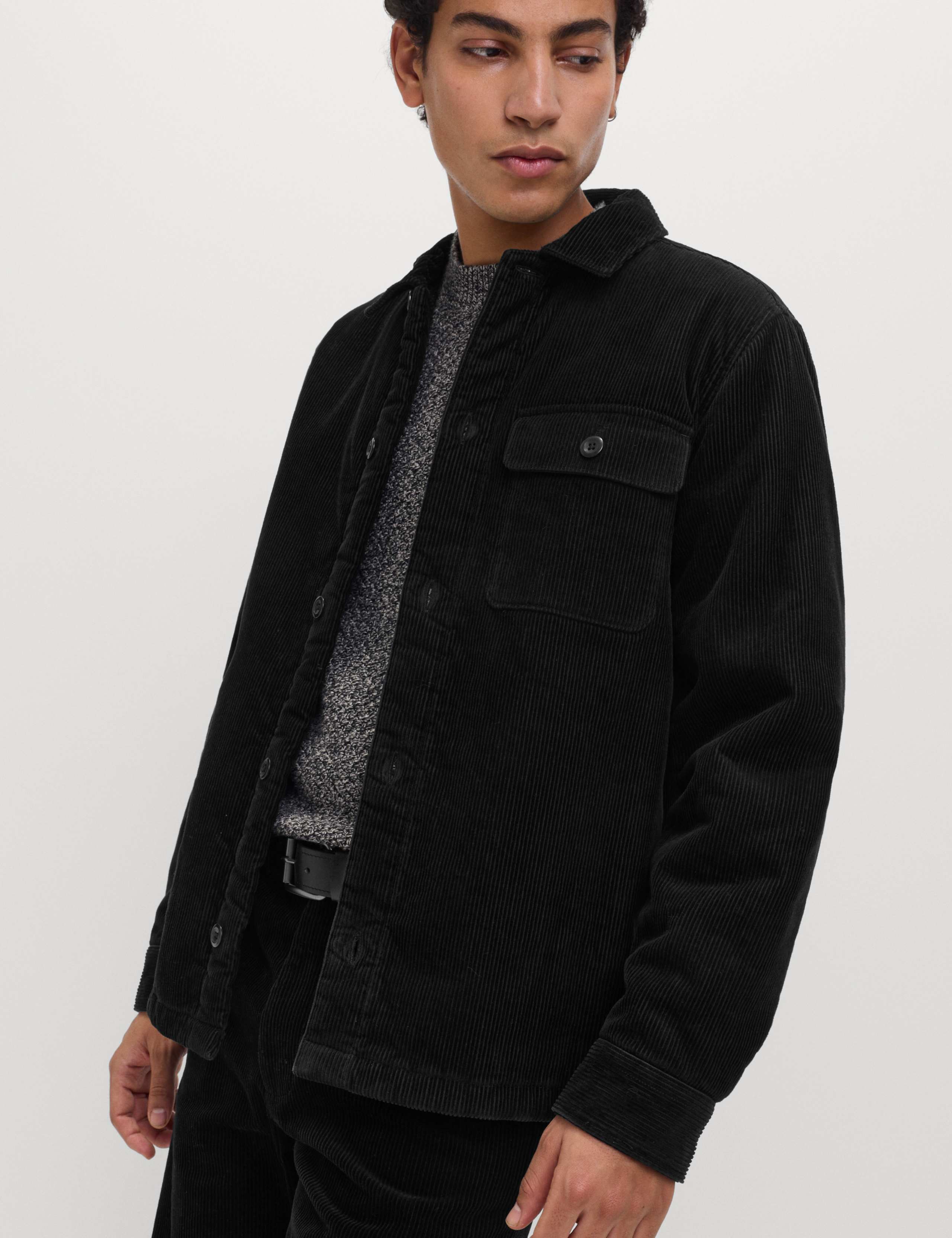 Cotton Rich Borg Lined Overshirt