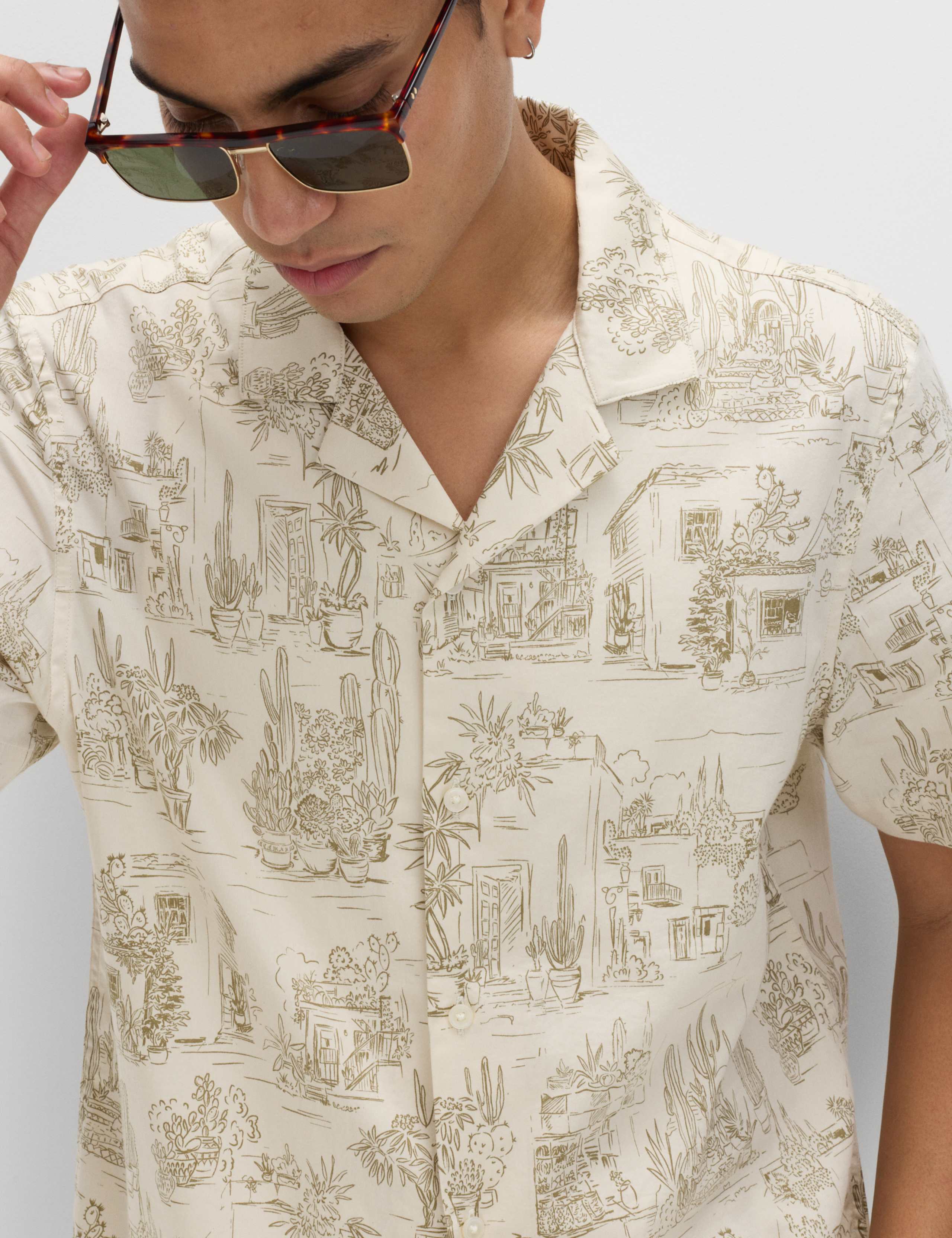 Pure Cotton Printed Short Sleeve Shirt