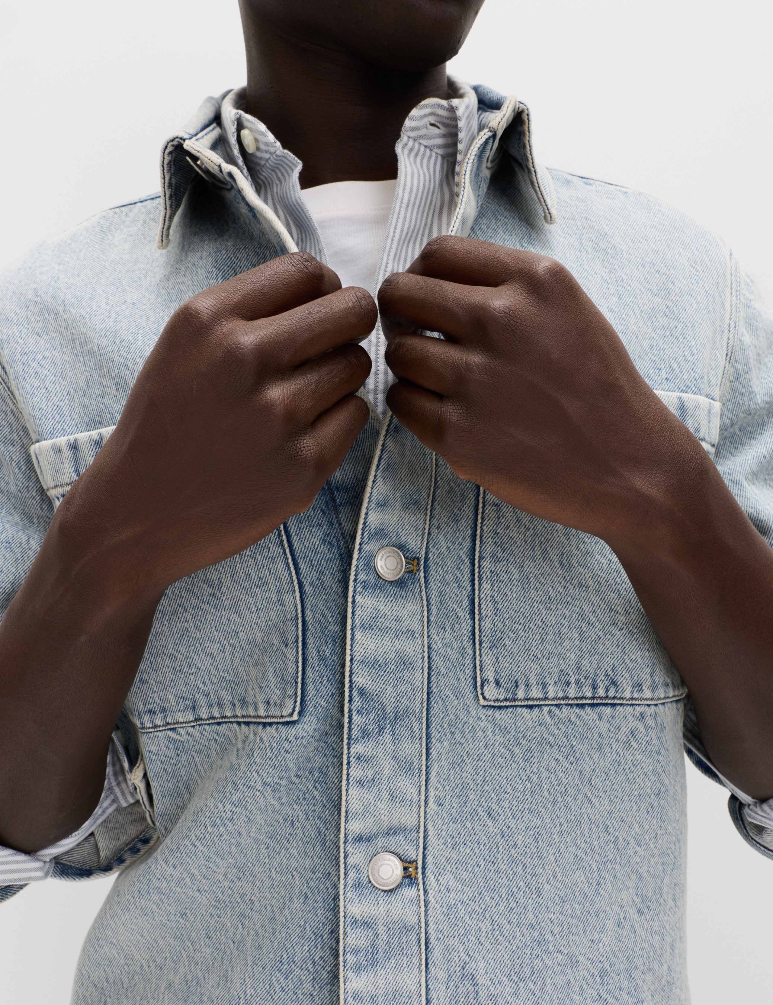 Pure Cotton Denim Overshirt