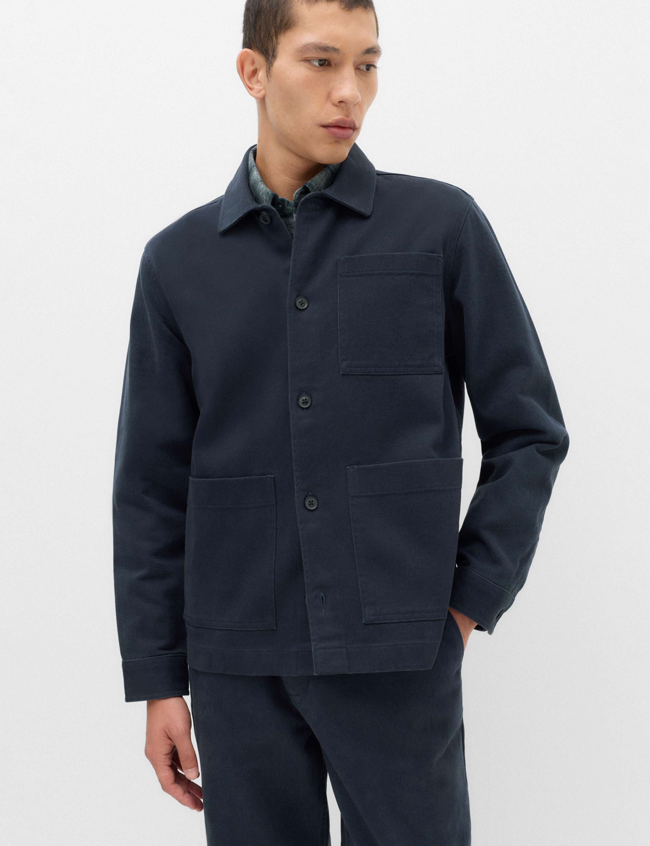 Regular Fit Pure Cotton Twill Overshirt