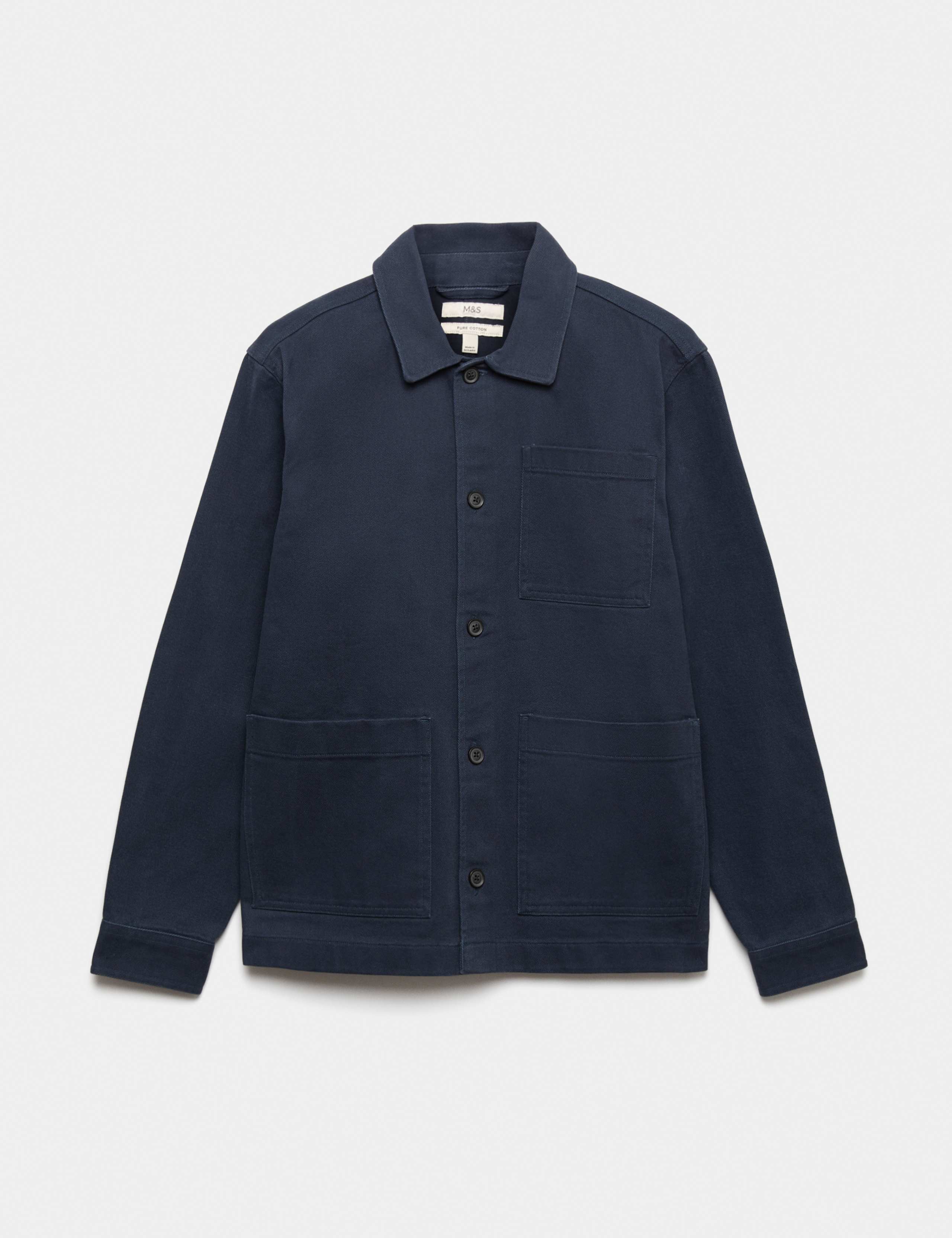 Regular Fit Pure Cotton Twill Overshirt