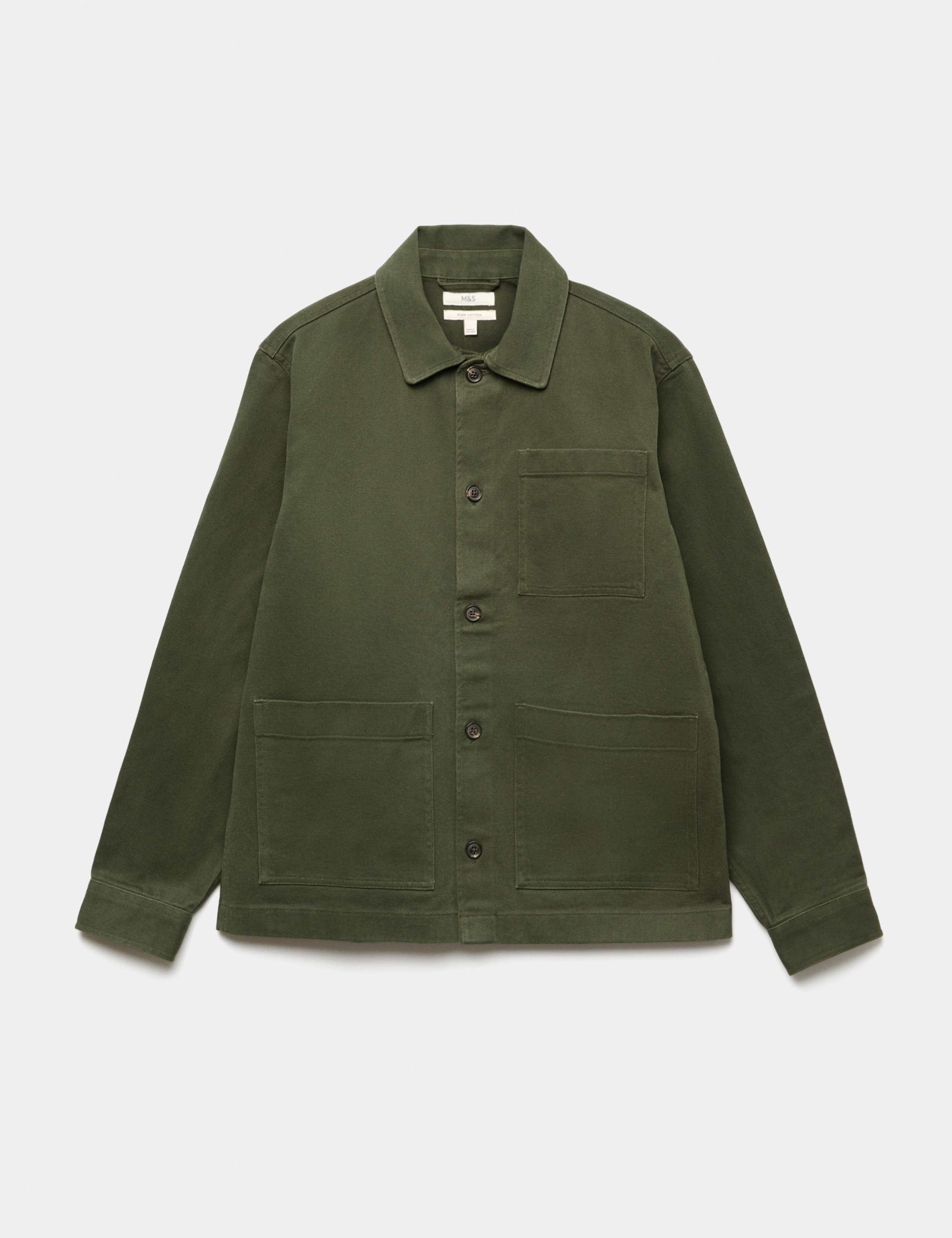 Regular Fit Pure Cotton Twill Overshirt