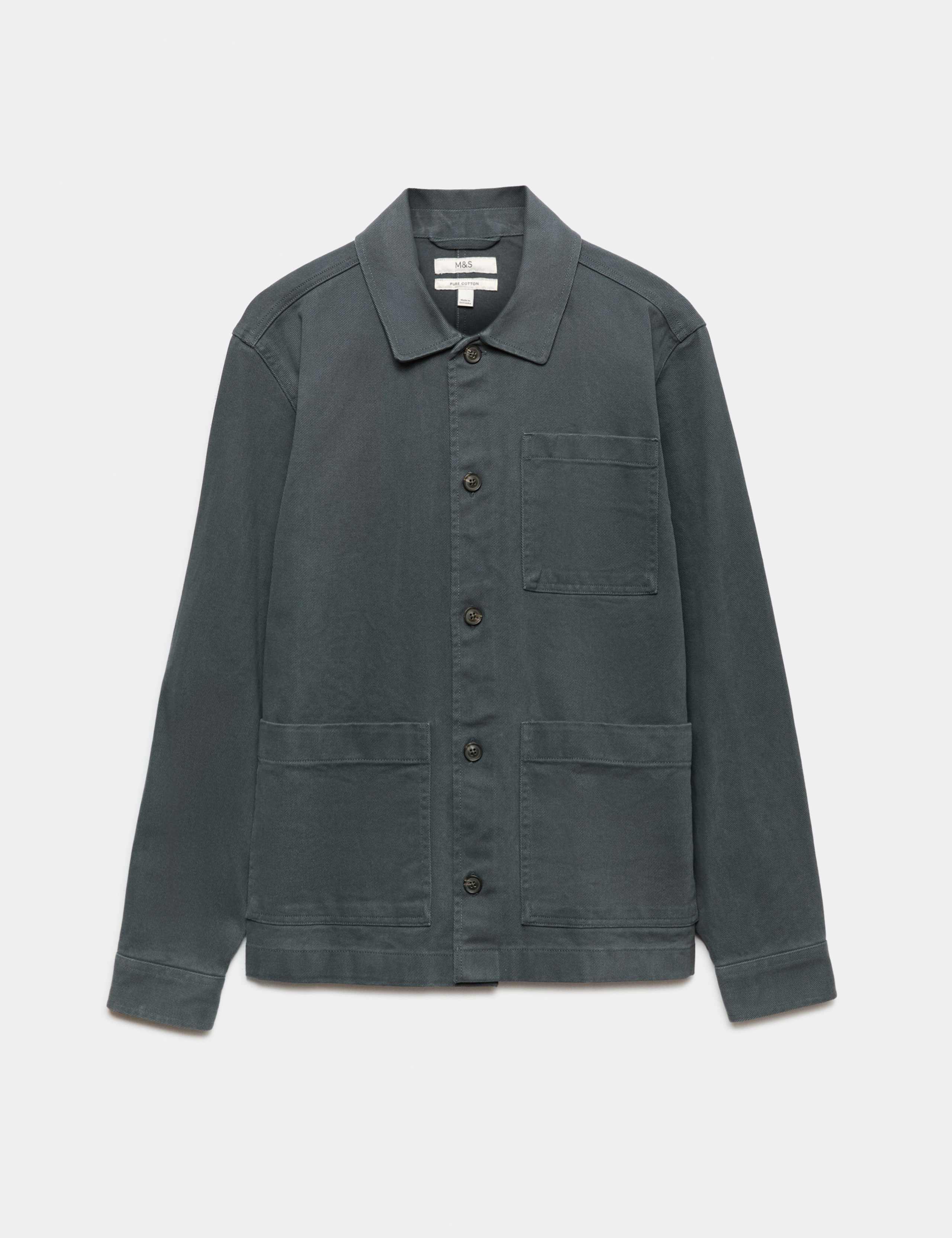 Regular Fit Pure Cotton Twill Overshirt