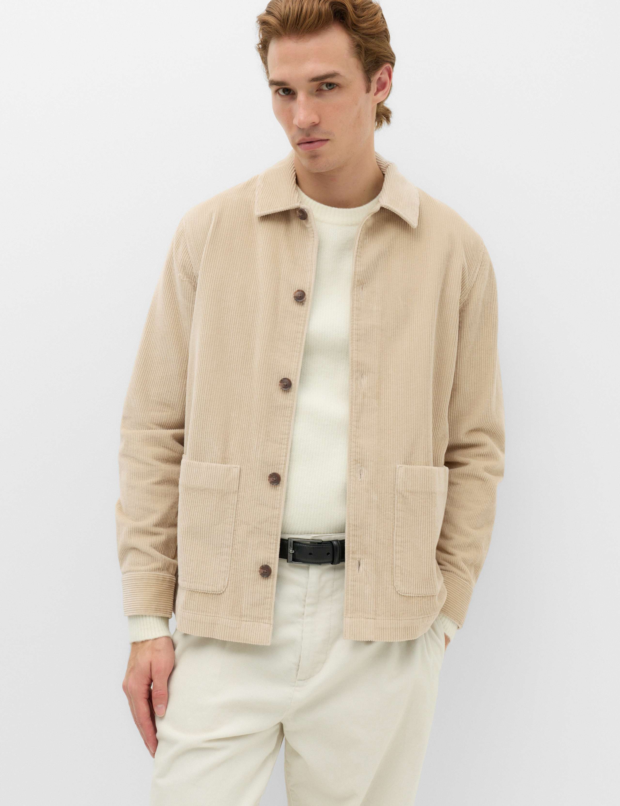 Pure Cotton Corduroy Garment Dye Overshirt