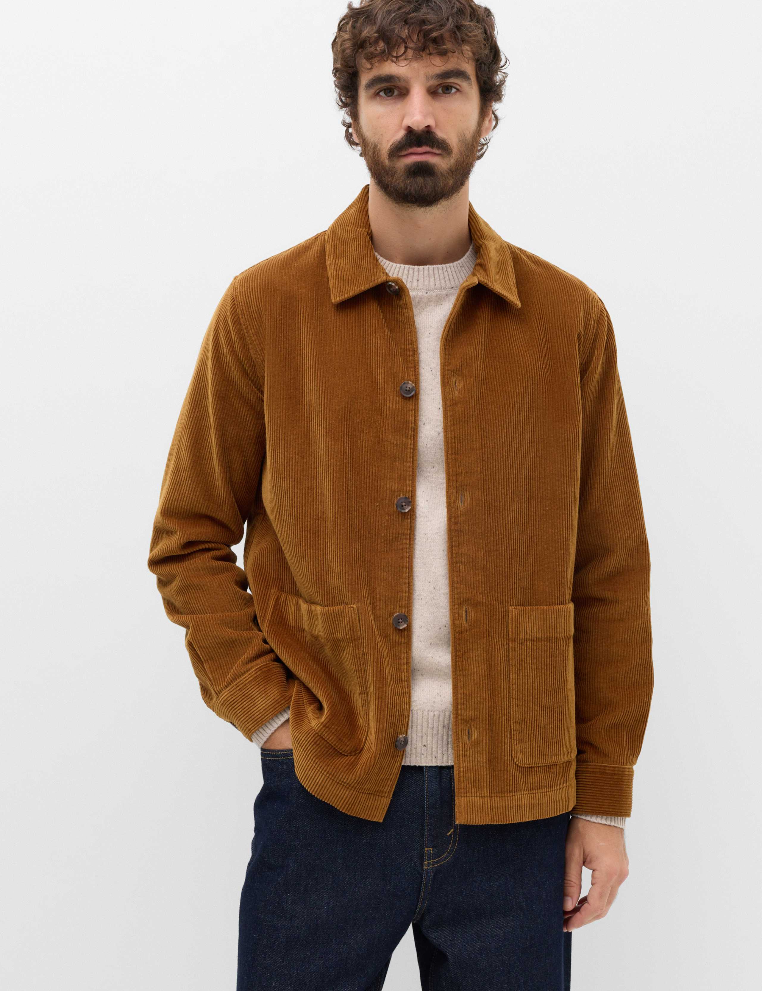Pure Cotton Corduroy Garment Dye Overshirt