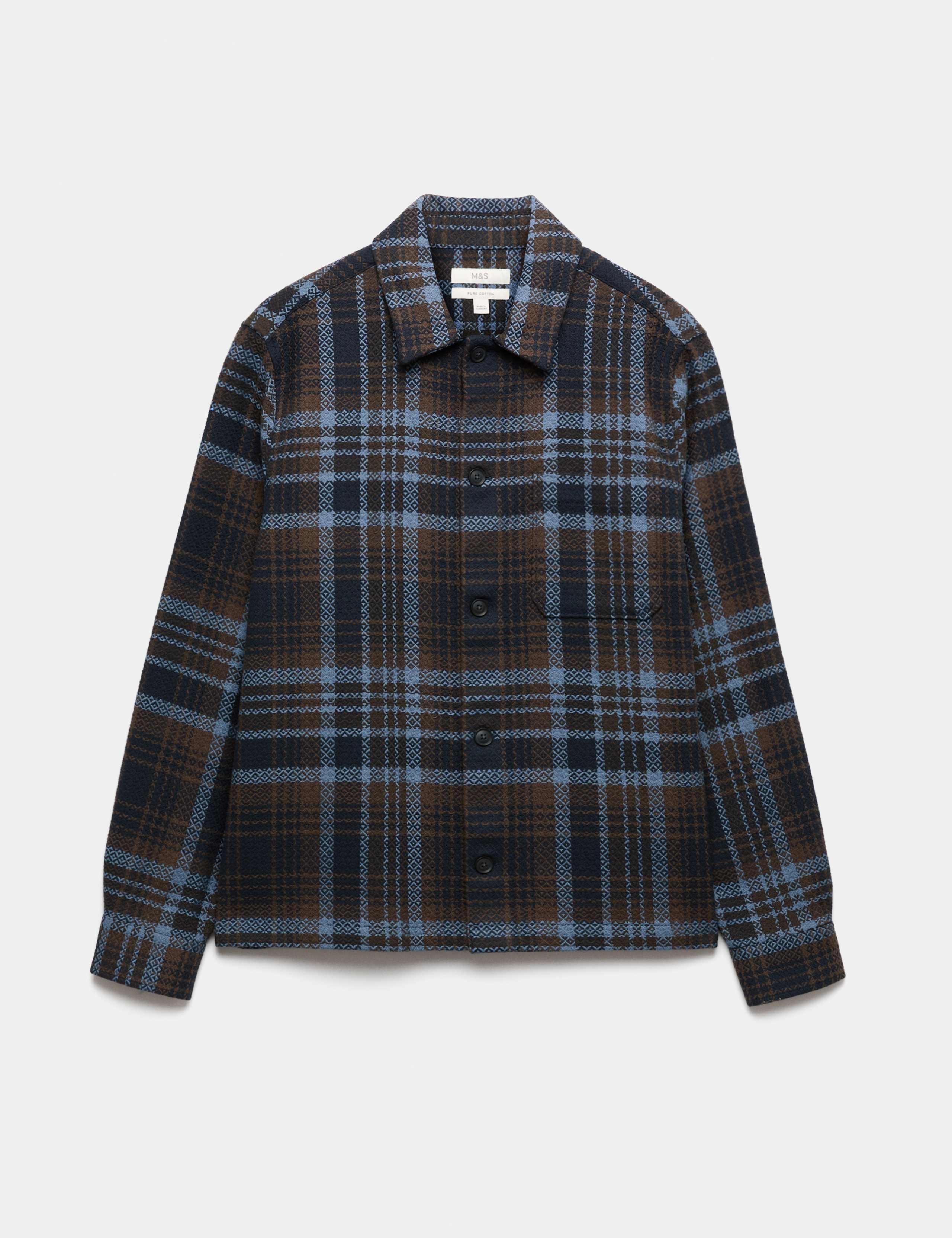 Pure Cotton Checked Overshirt