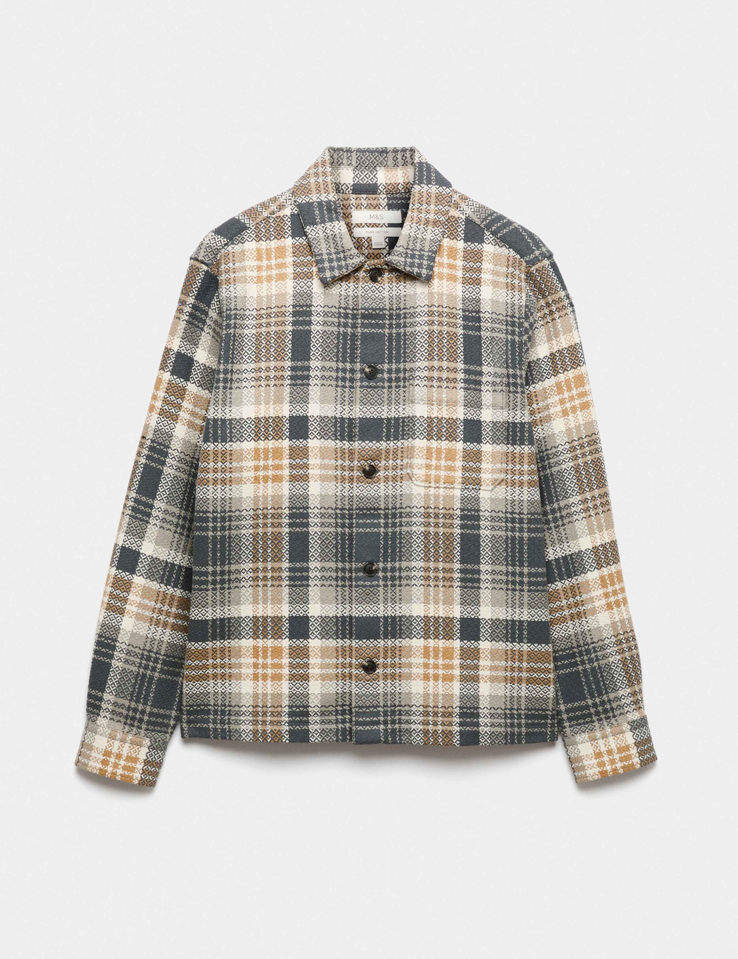 Pure Cotton Checked Overshirt