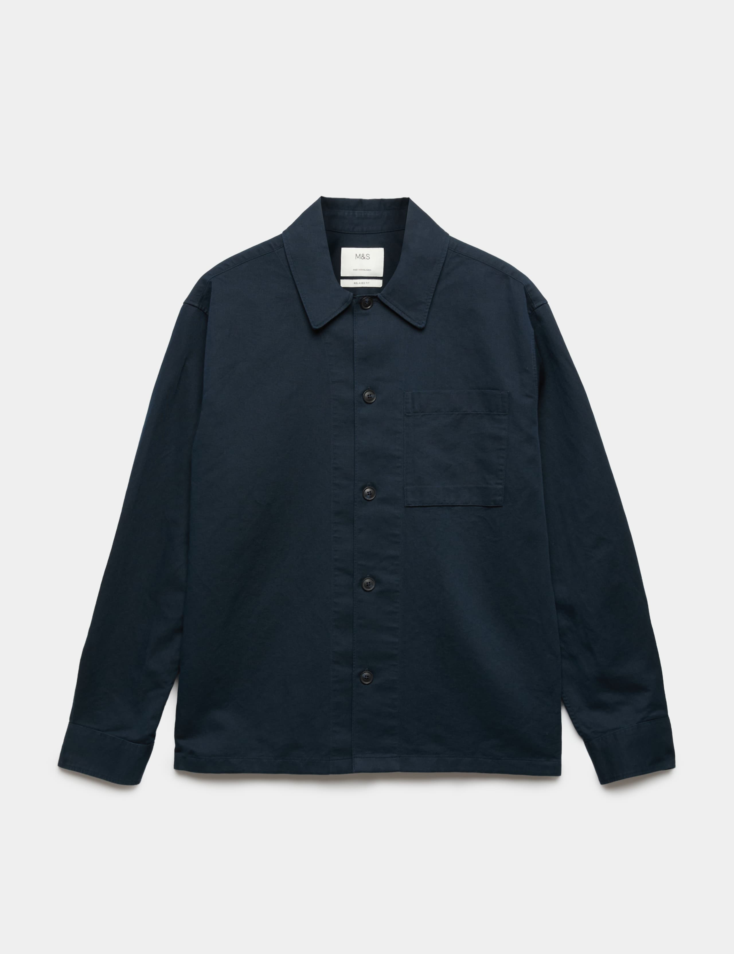 Regular Fit Cotton Linen Blend Overshirt