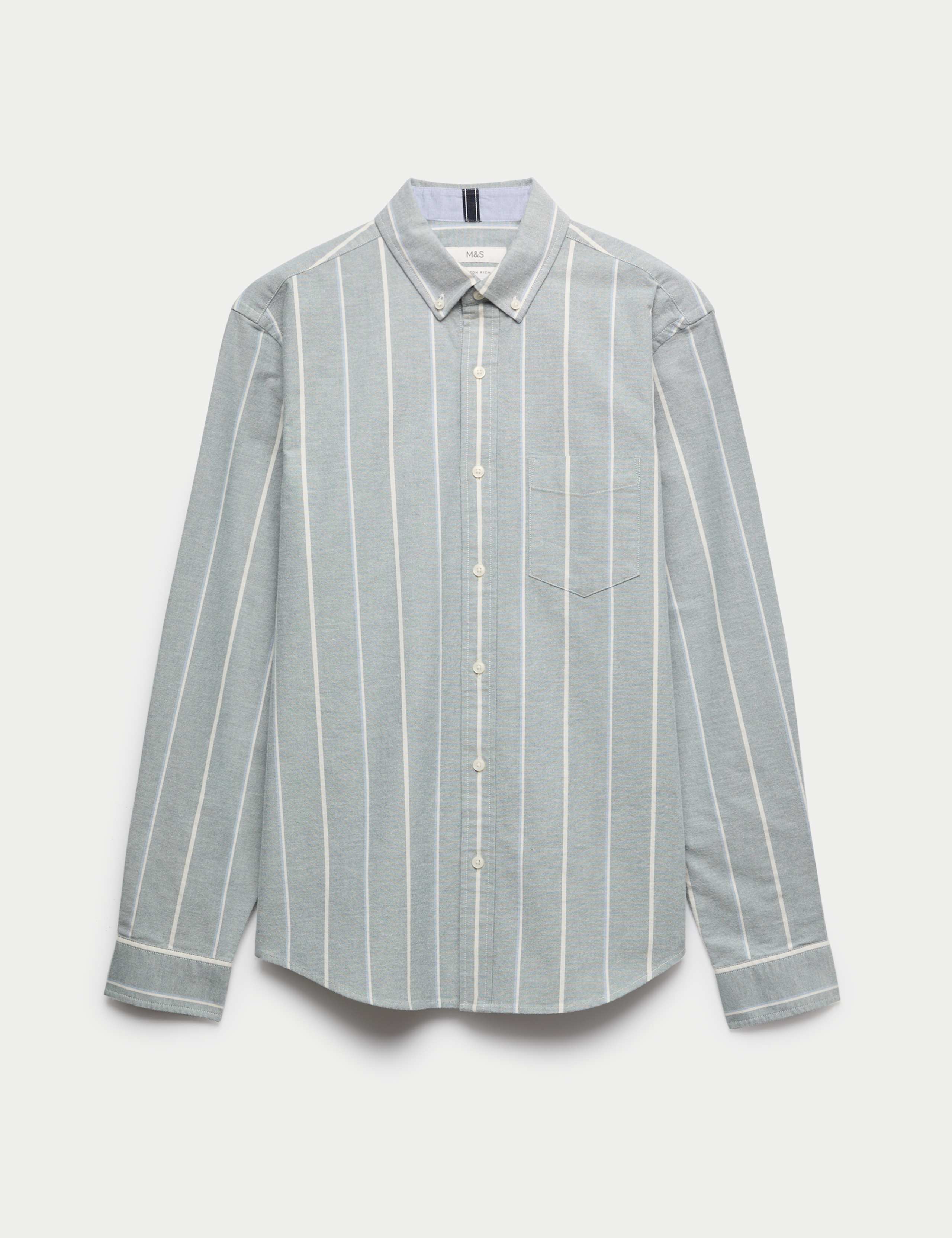 Cotton Rich Striped Oxford Shirt