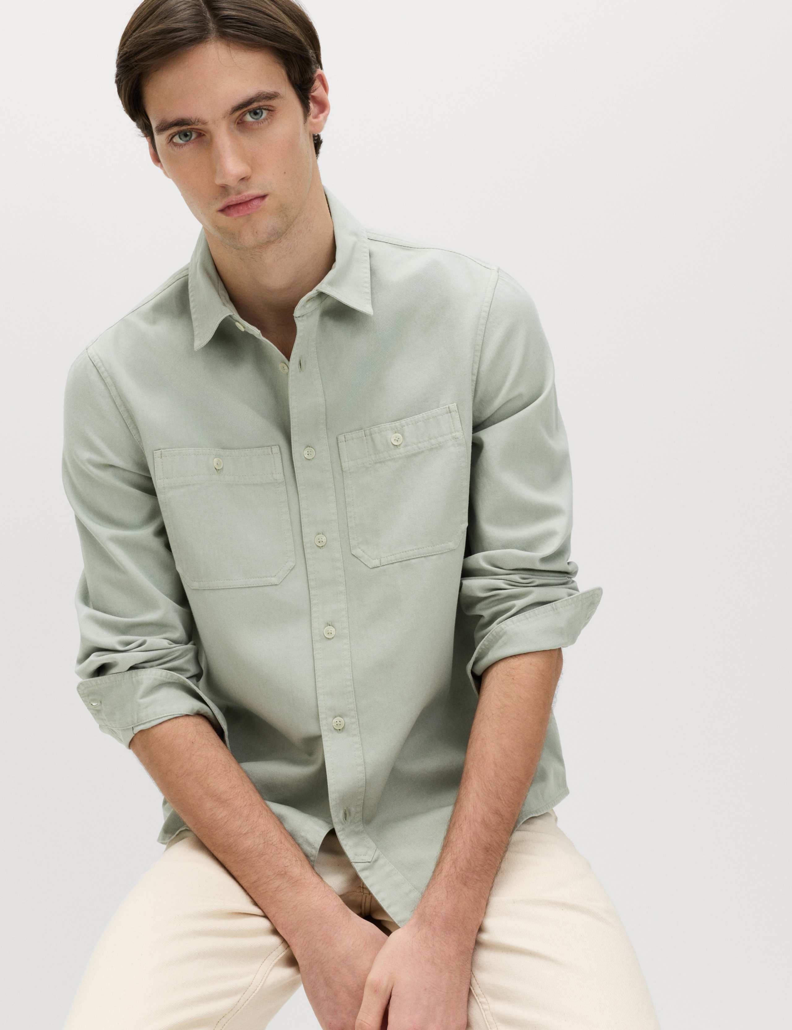Pure Cotton Garment Dye Oxford Shirt