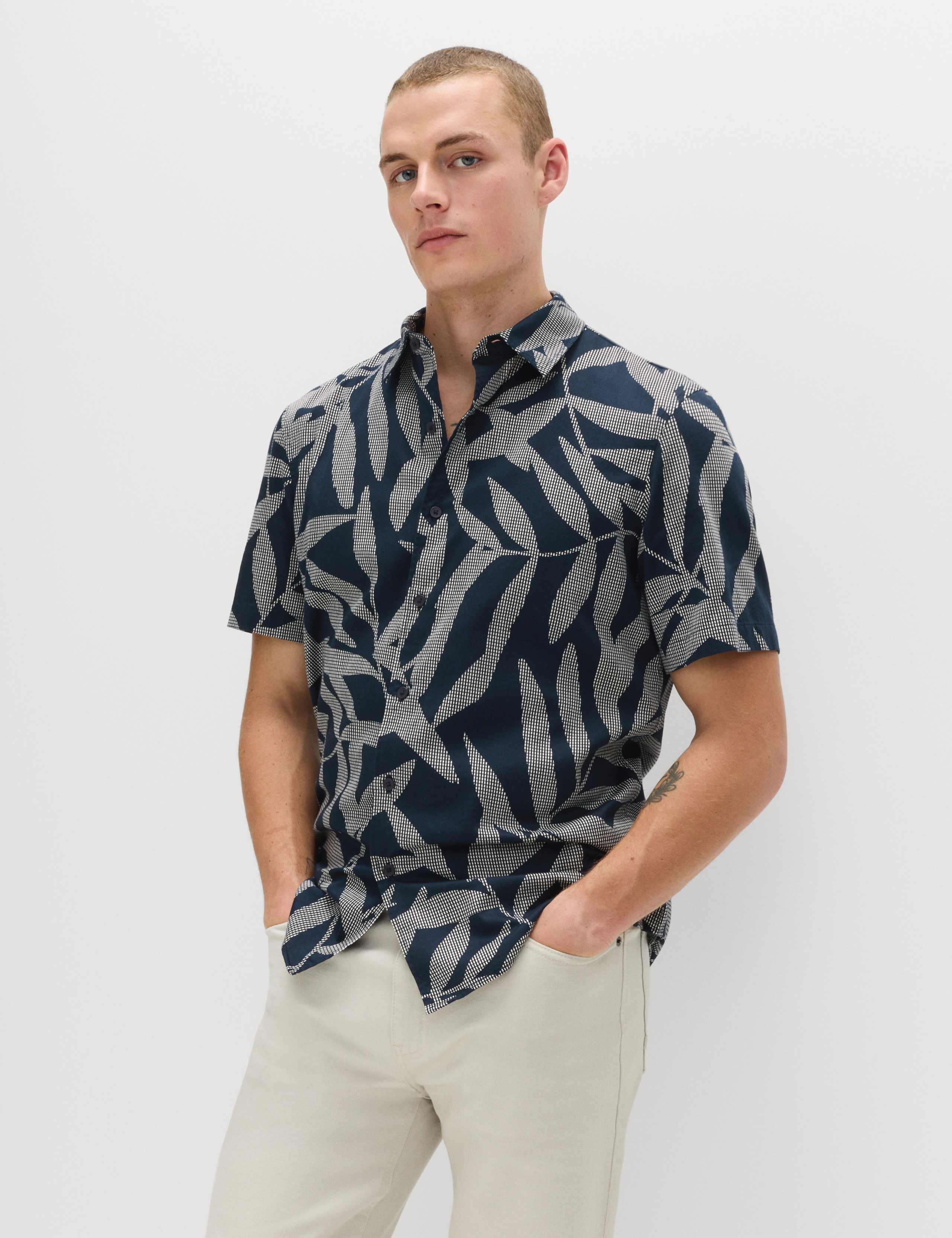 Pure Cotton Floral Short Sleeve Shirt