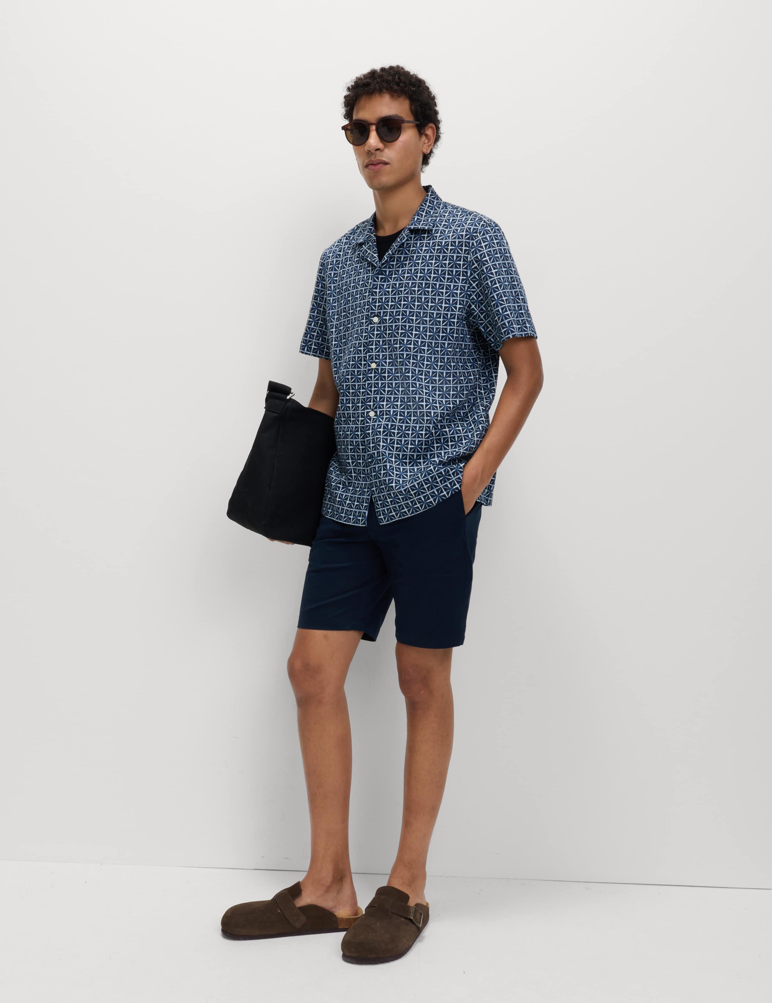 Pure Cotton Geometric Shirt