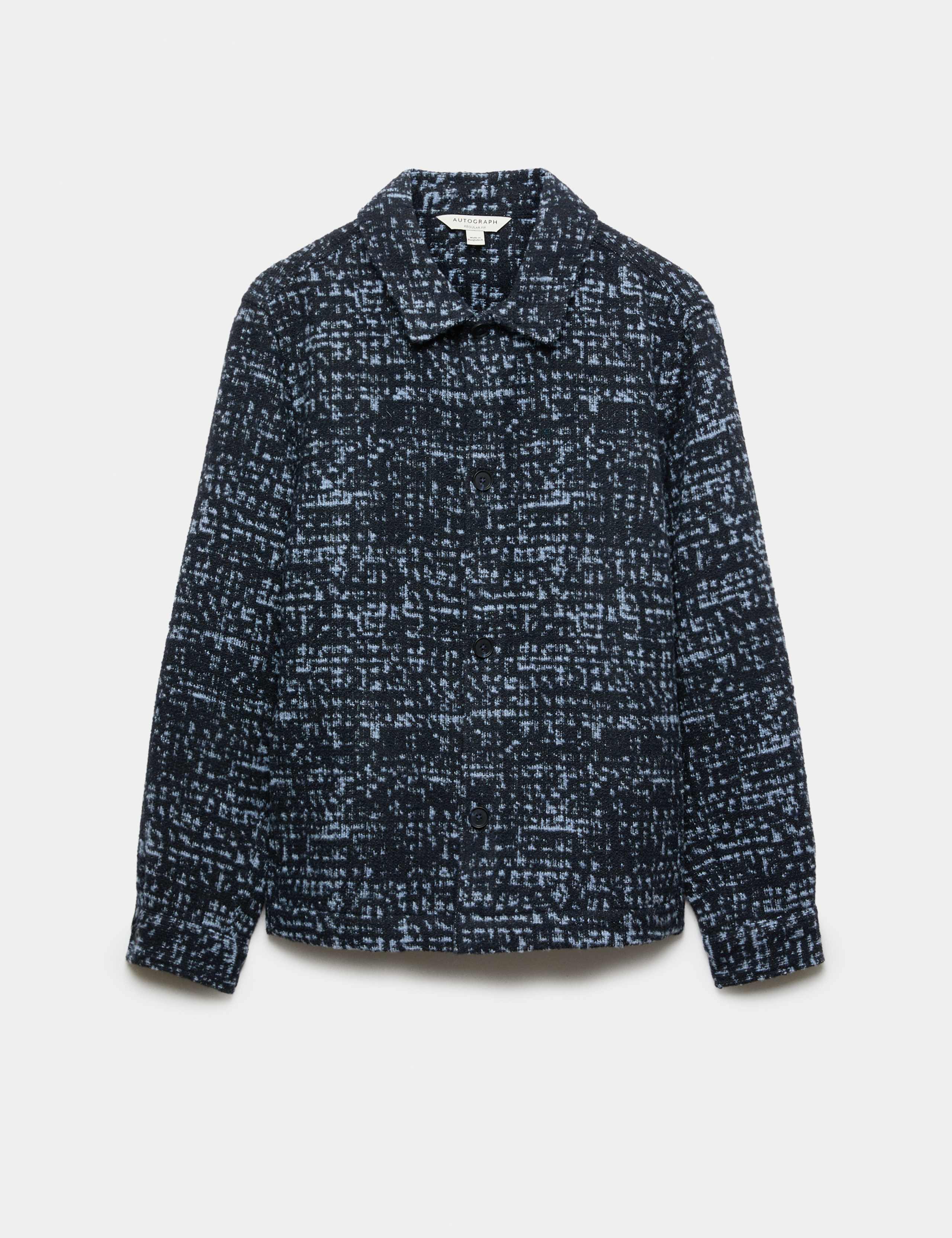 Regular Fit Wool Blend Textured Overshirt