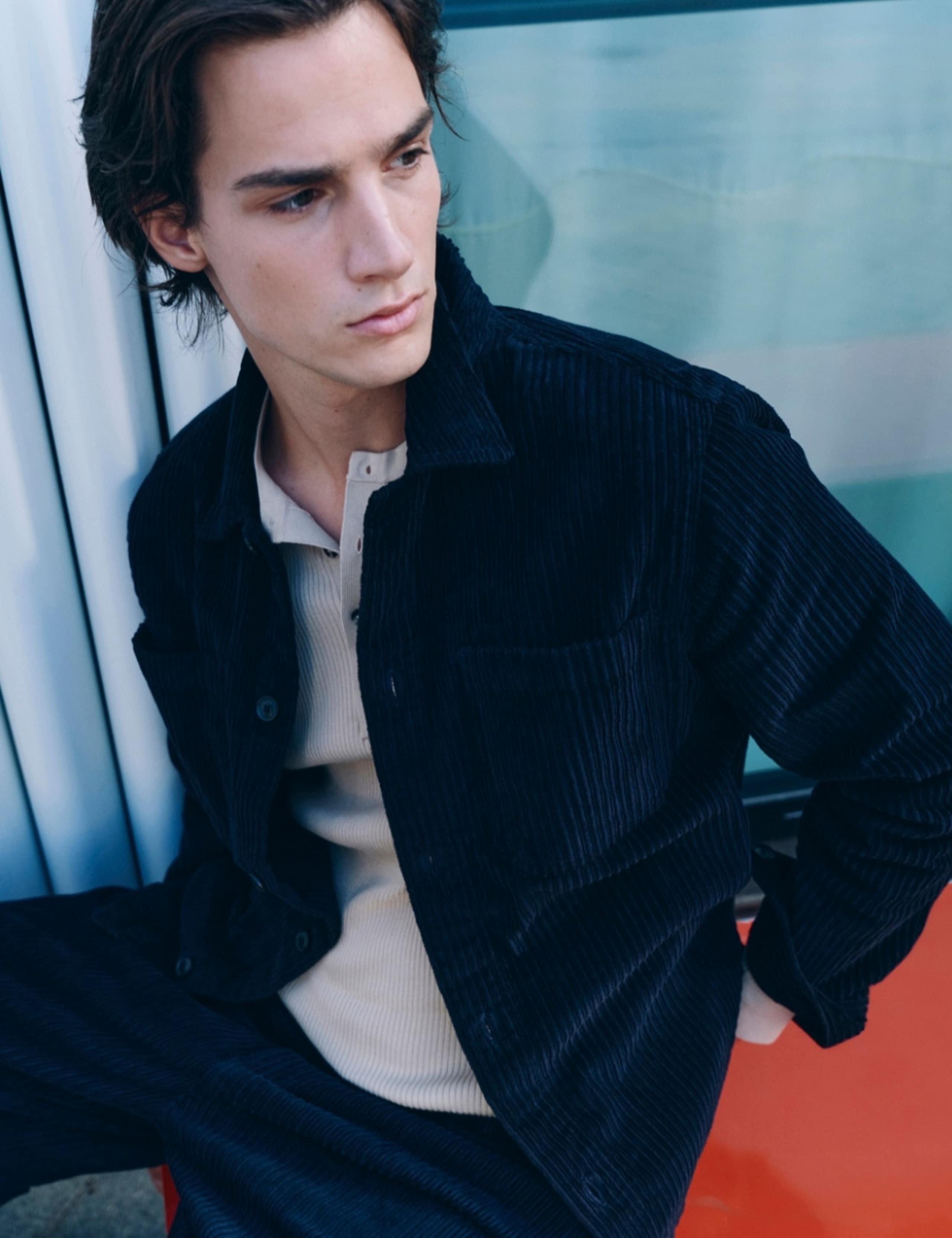 Pure Cotton Variegated Cord Overshirt