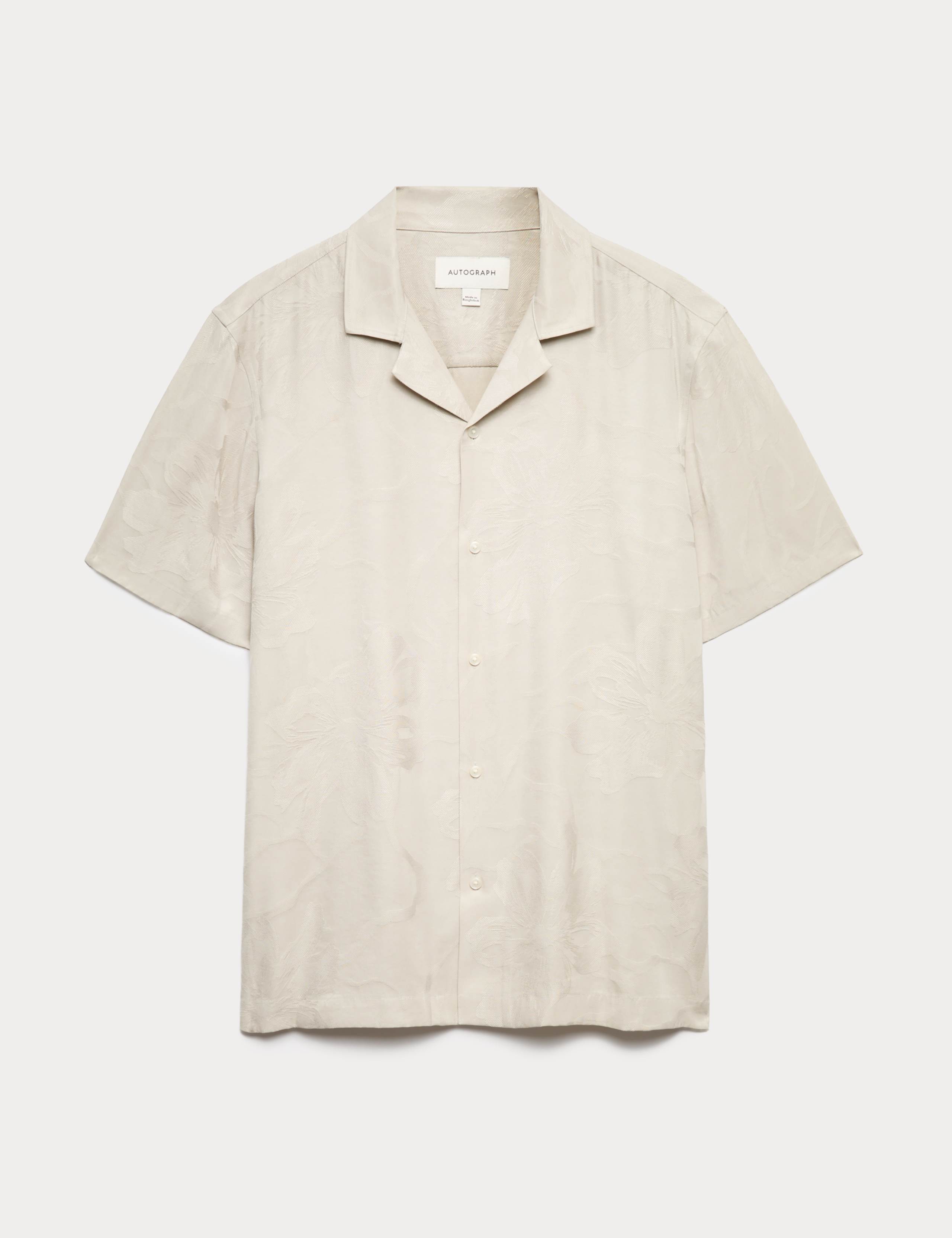 Regular Fit Jacquard Short Sleeve Shirt