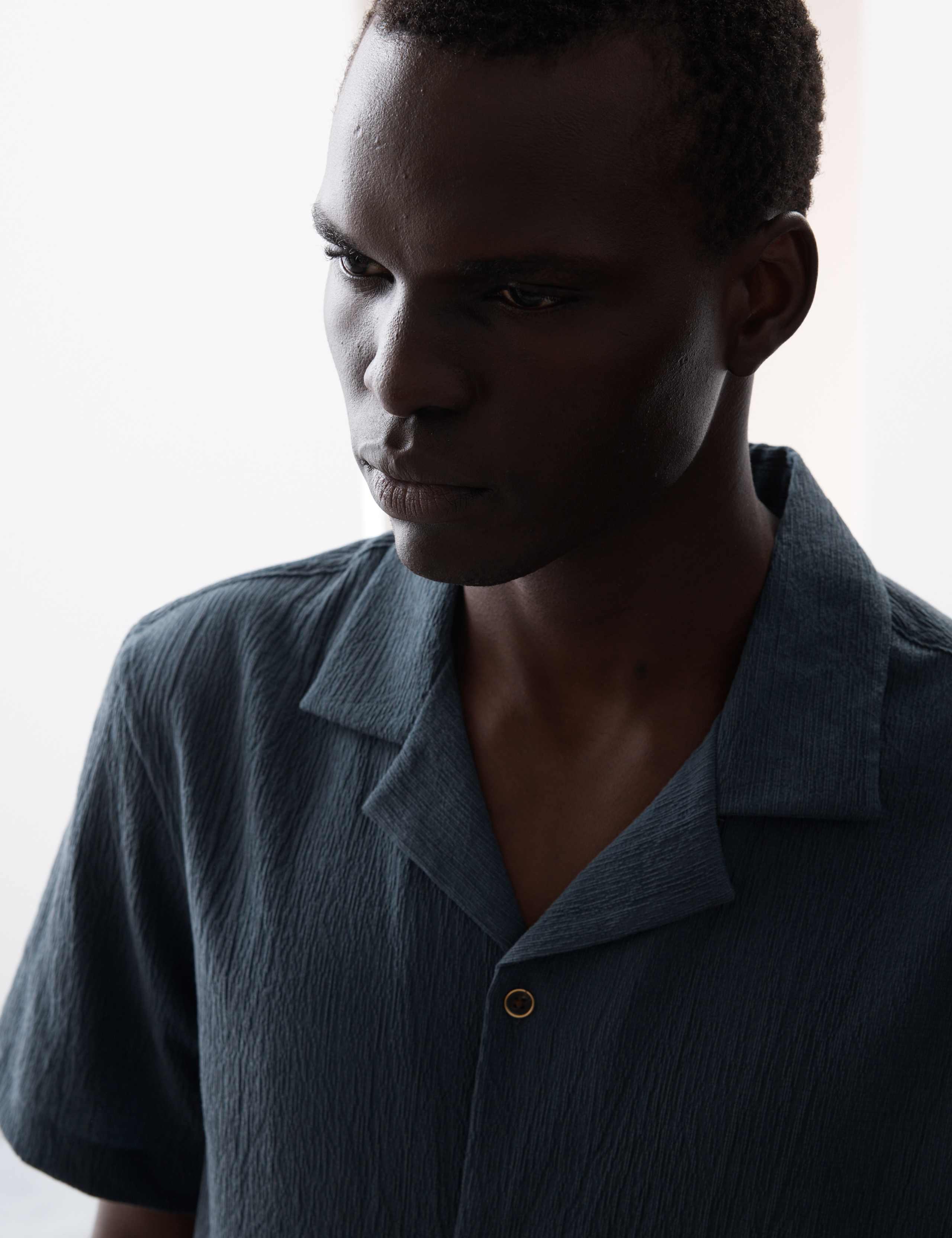 Relaxed Fit Crinkle Seersucker Shirt