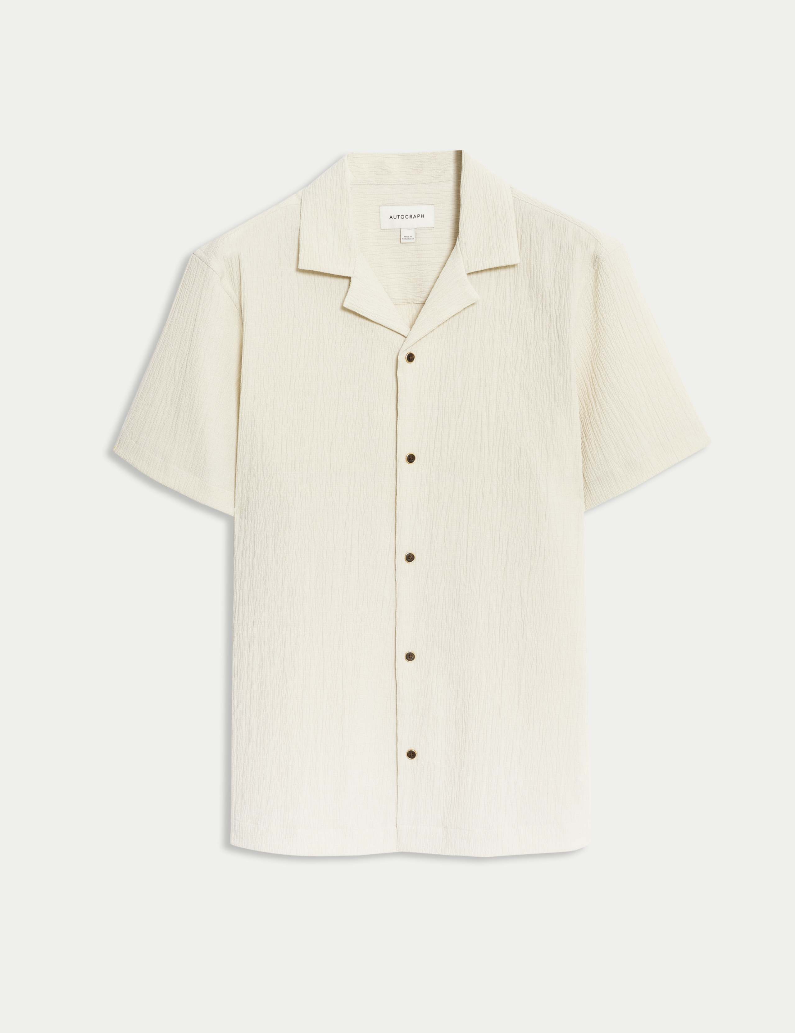 Relaxed Fit Crinkle Seersucker Shirt