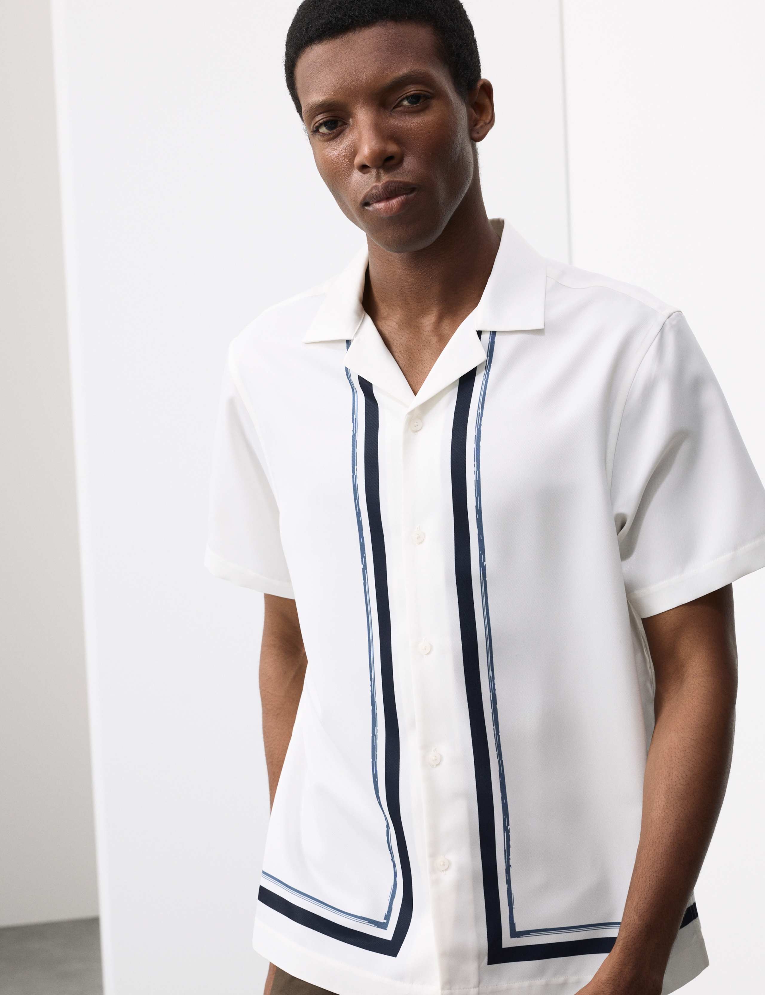 Regular Fit Border Print Shirt