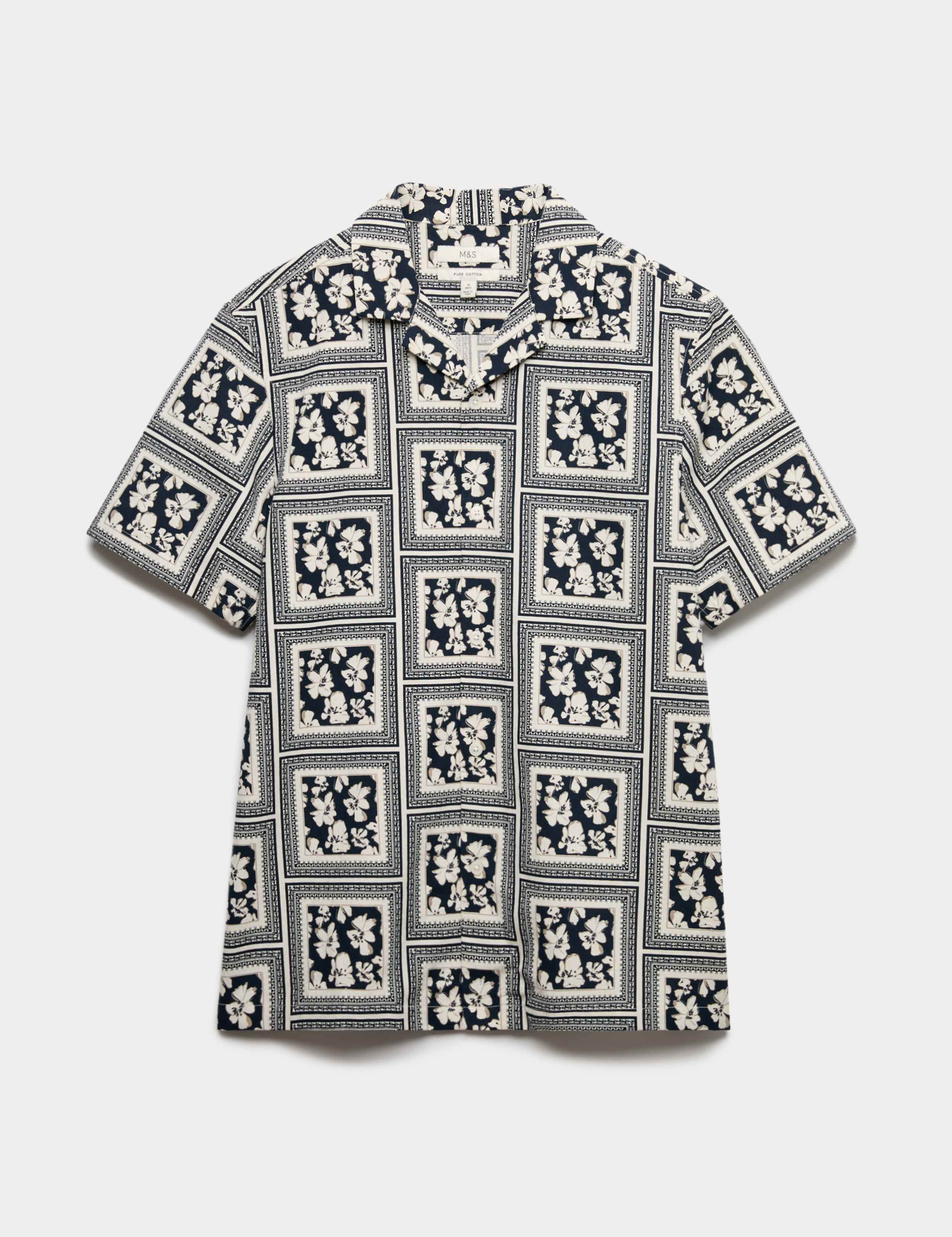 Pure Cotton Floral Short Sleeve Shirt