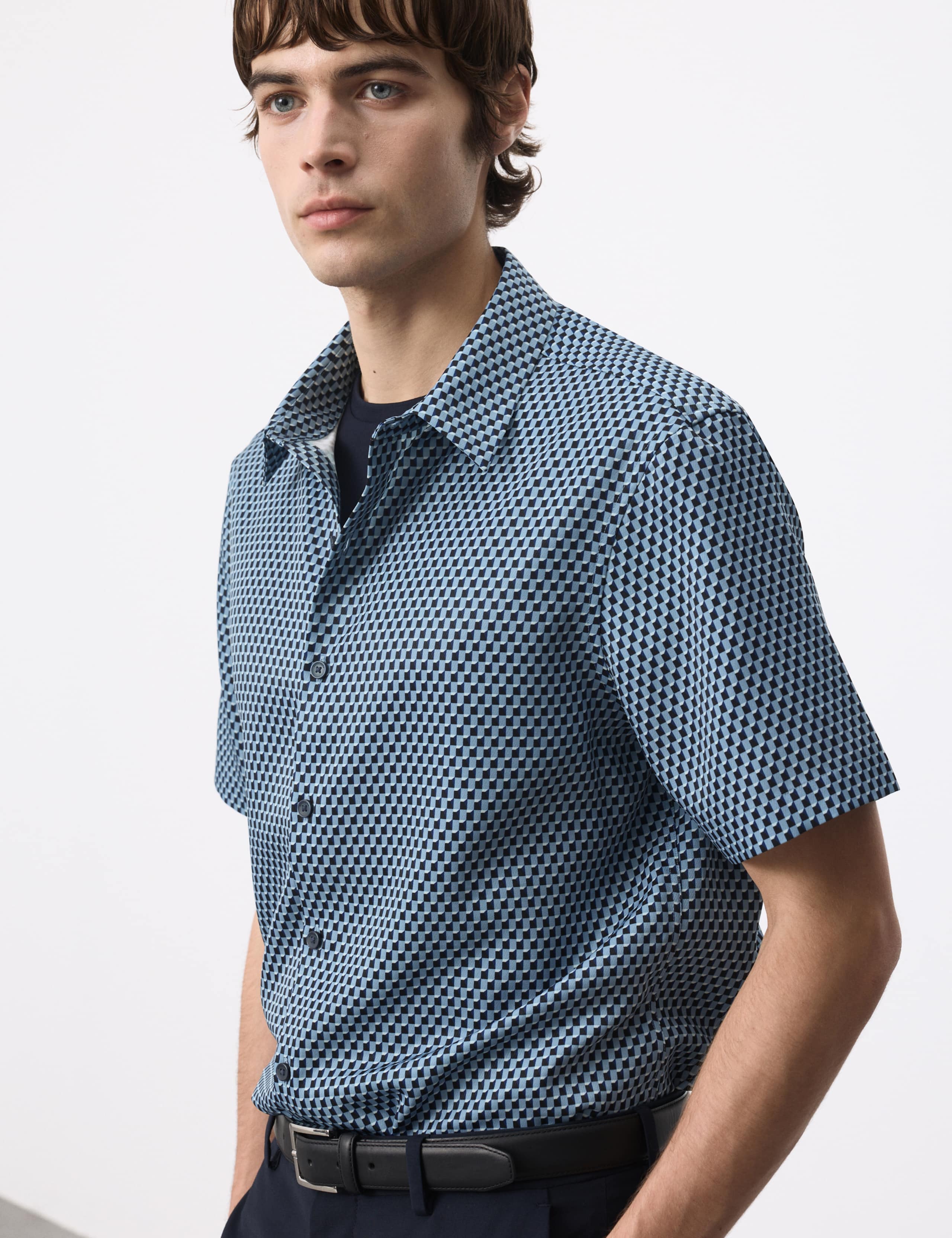 Geometric Print Short Sleeve Shirt