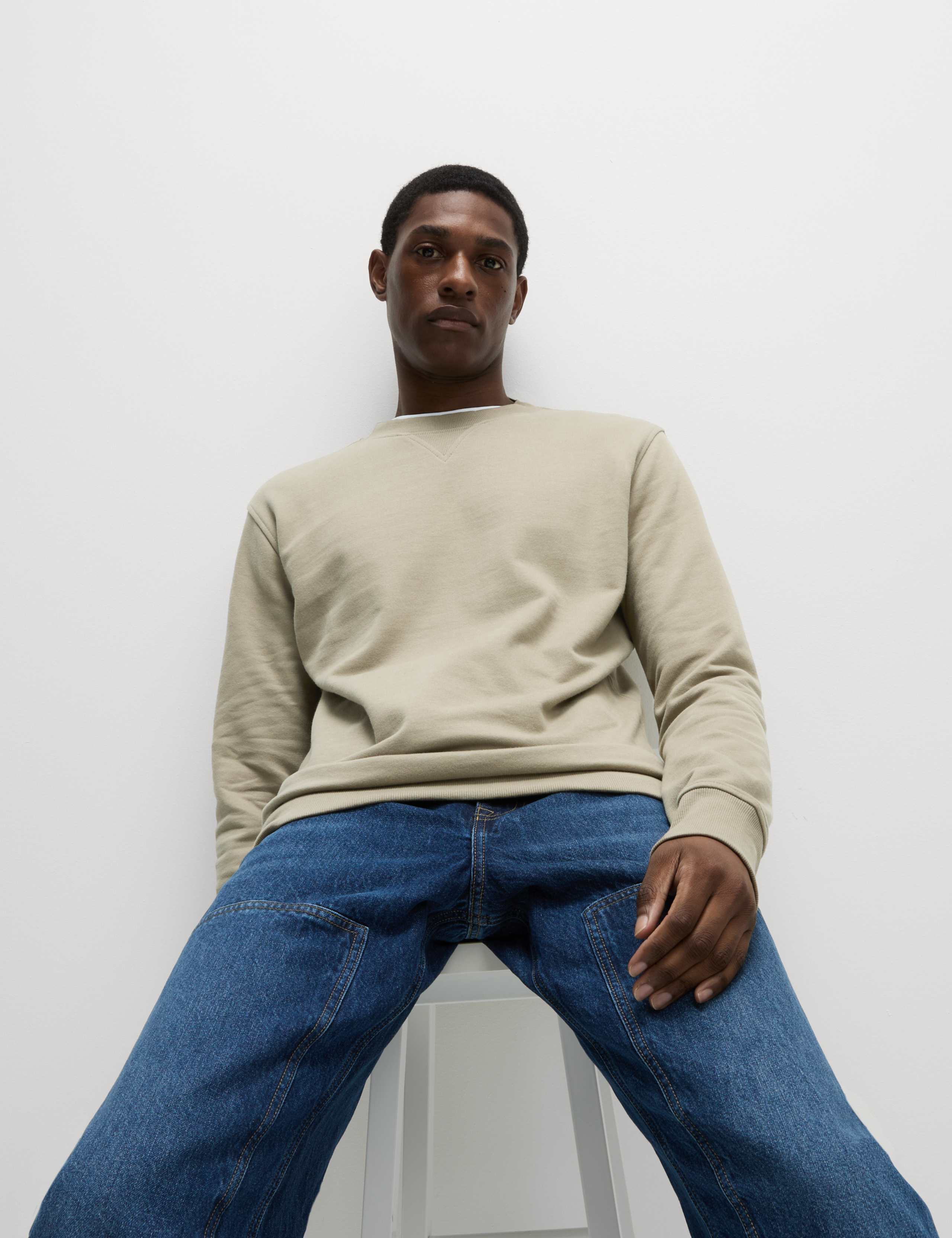 Pure Cotton Crew Neck Sweatshirt