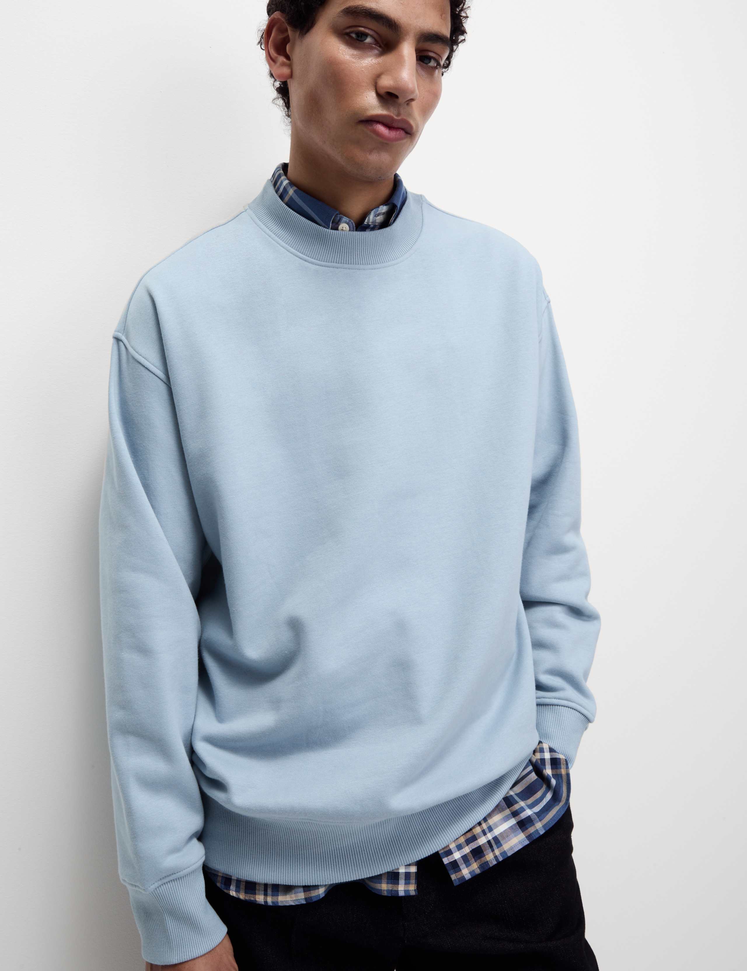 Oversized Cotton Rich Crew Neck Sweatshirt