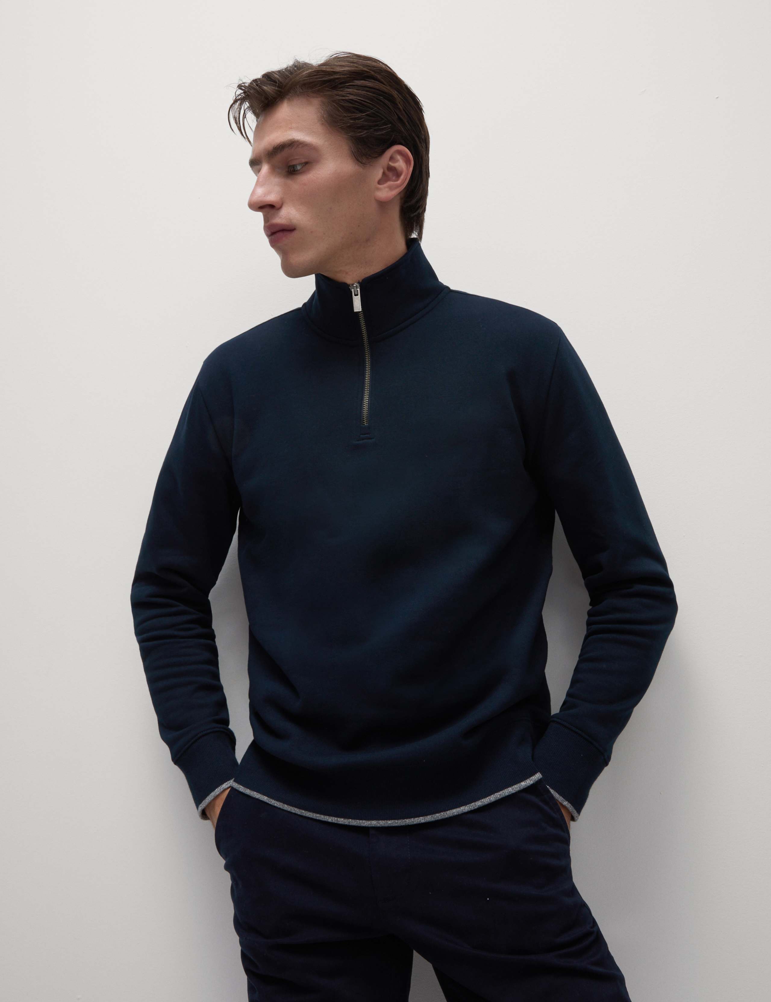 Pure Cotton Half Zip Sweatshirt