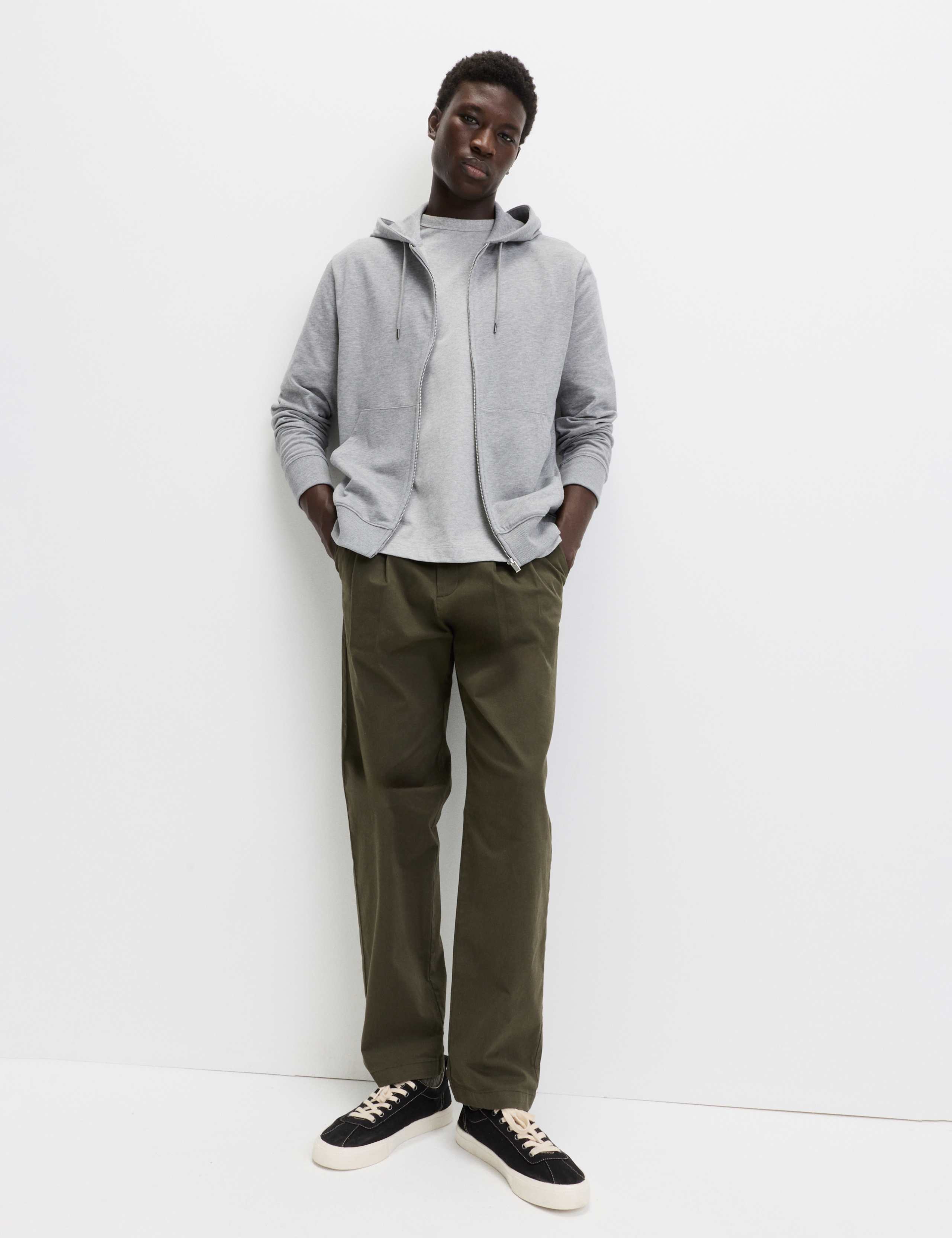 Cotton Rich Zip Through Hoodie