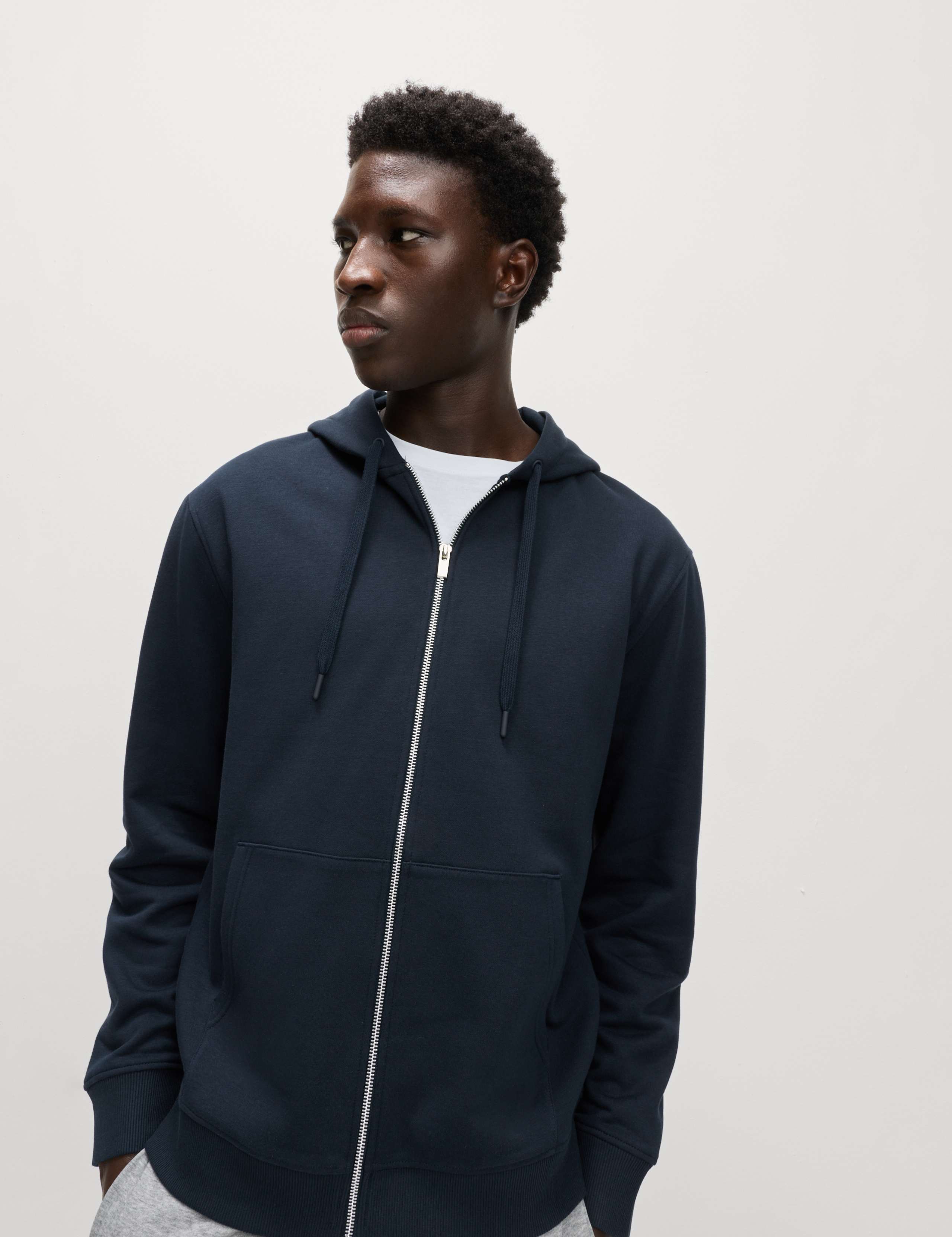 Cotton Rich Relaxed Zip Through Hoodie