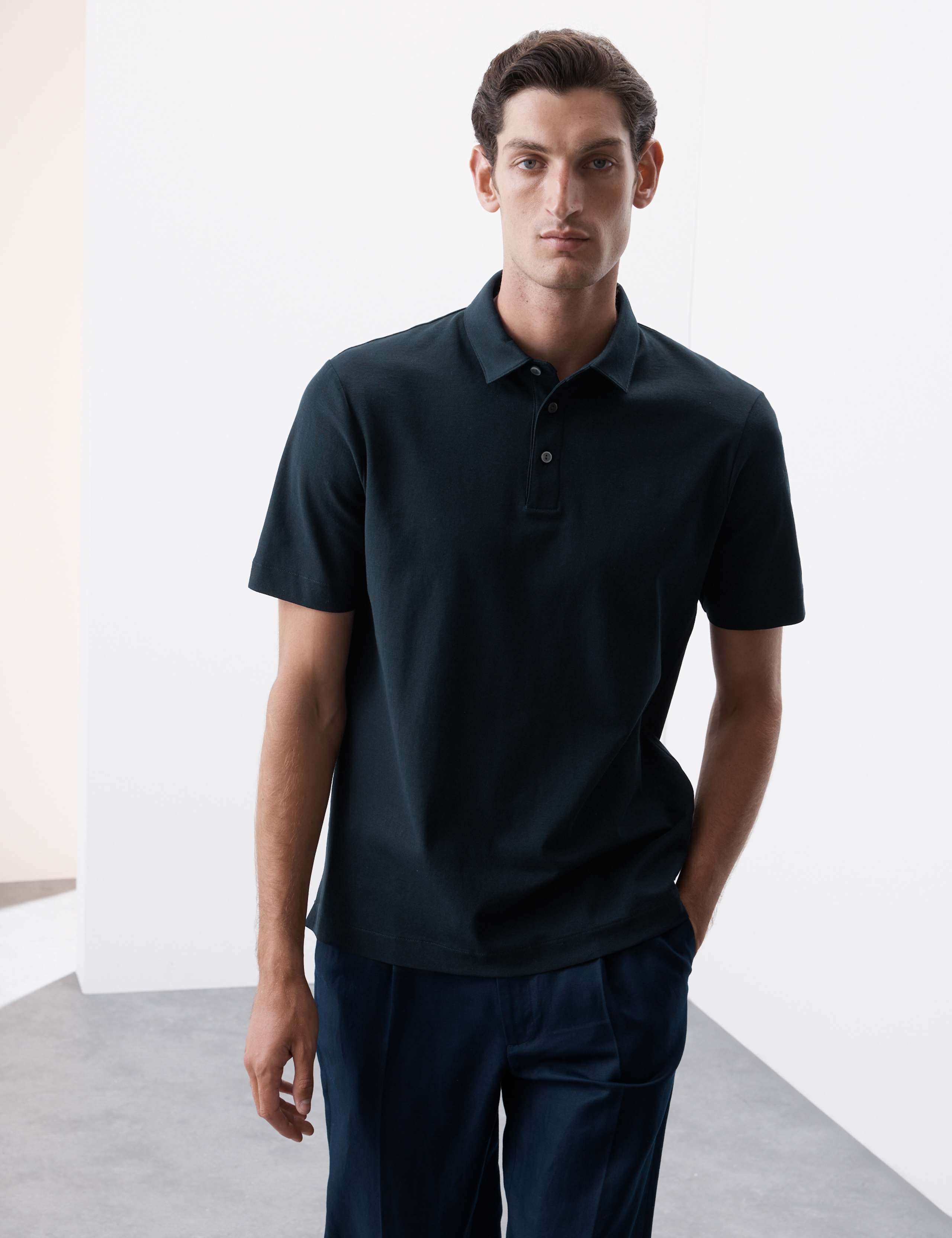 Pure Supima® Cotton Textured Polo Shirt