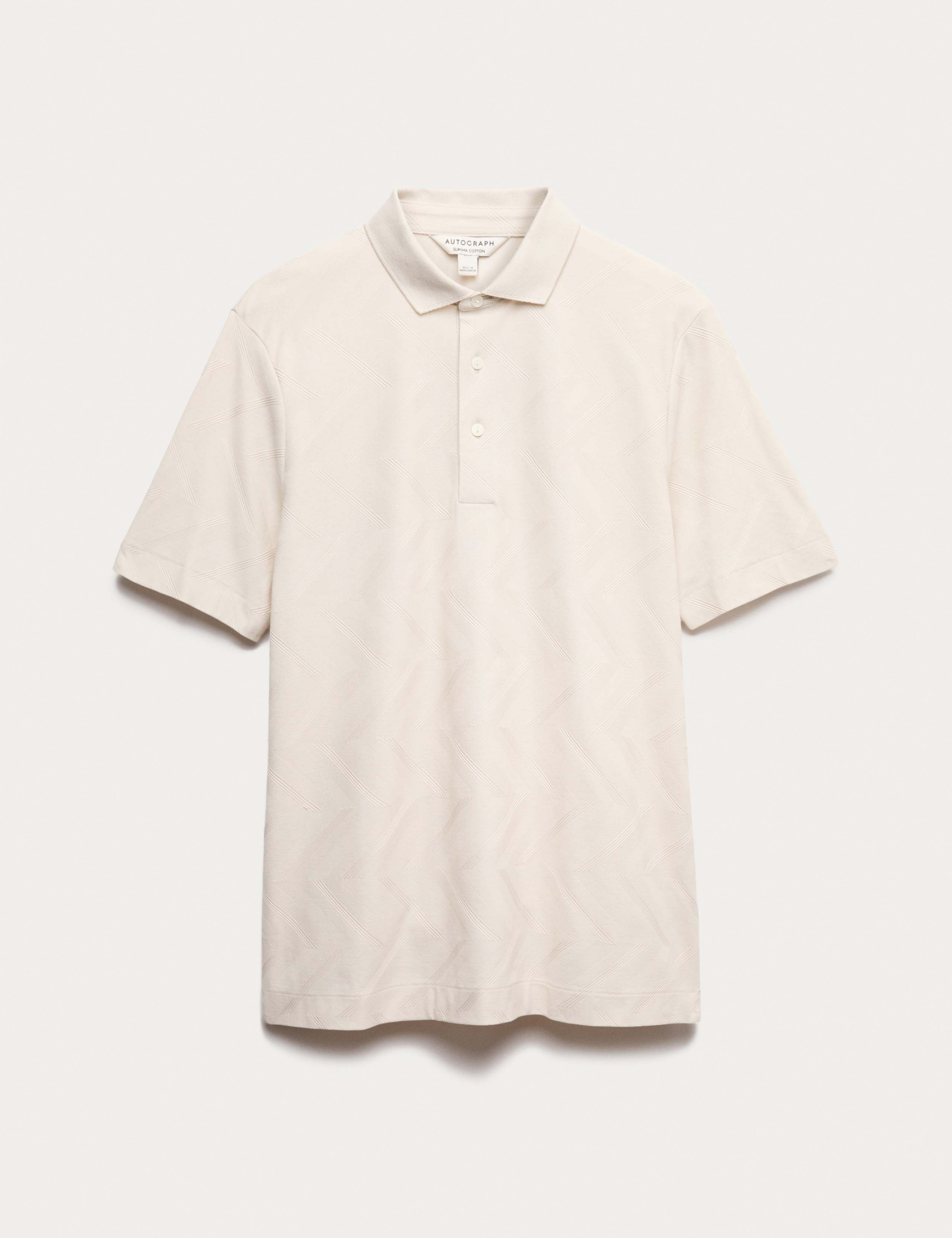 Pure Cotton Geometric Print Polo Shirt
