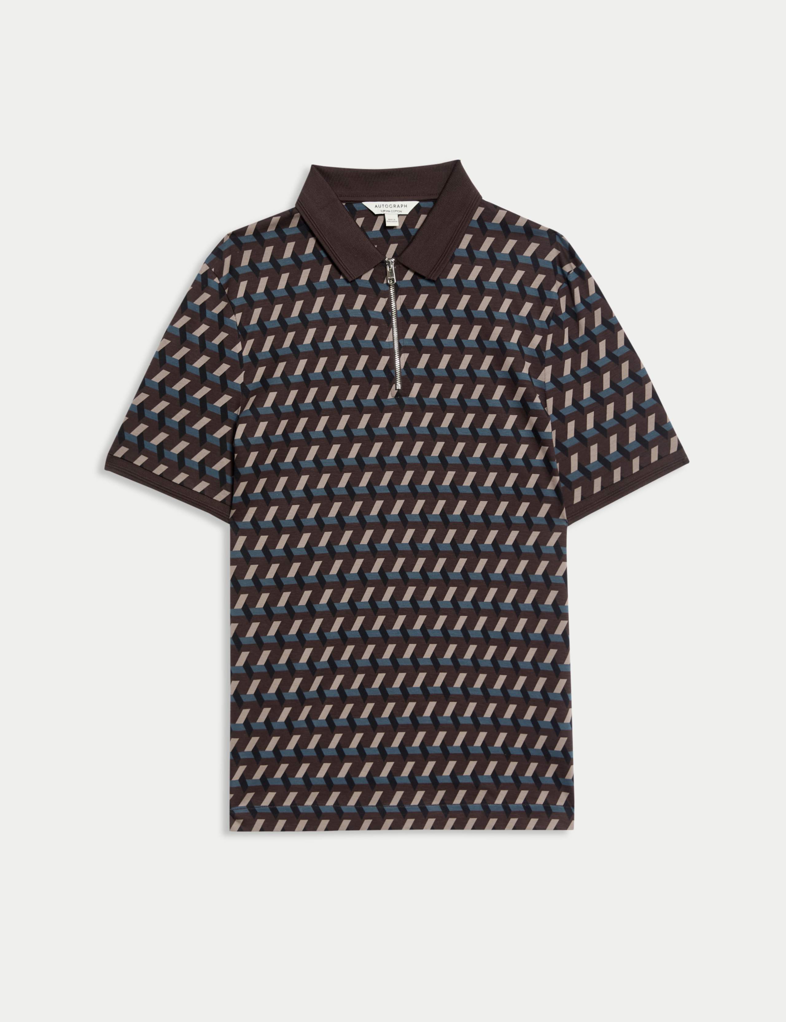 Pure Supima® Cotton Geometric Polo