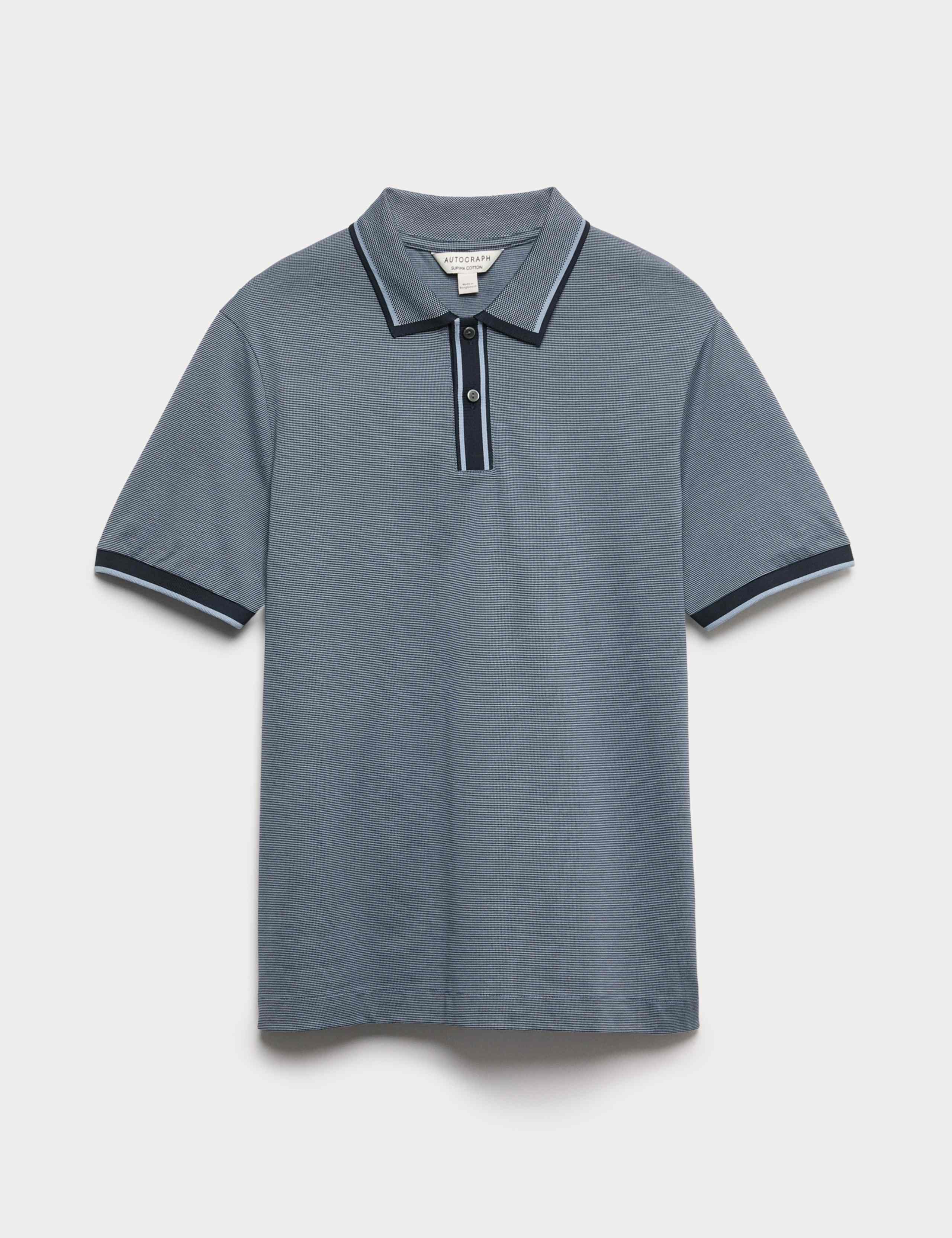 Pure Cotton Jacquard Polo Shirt