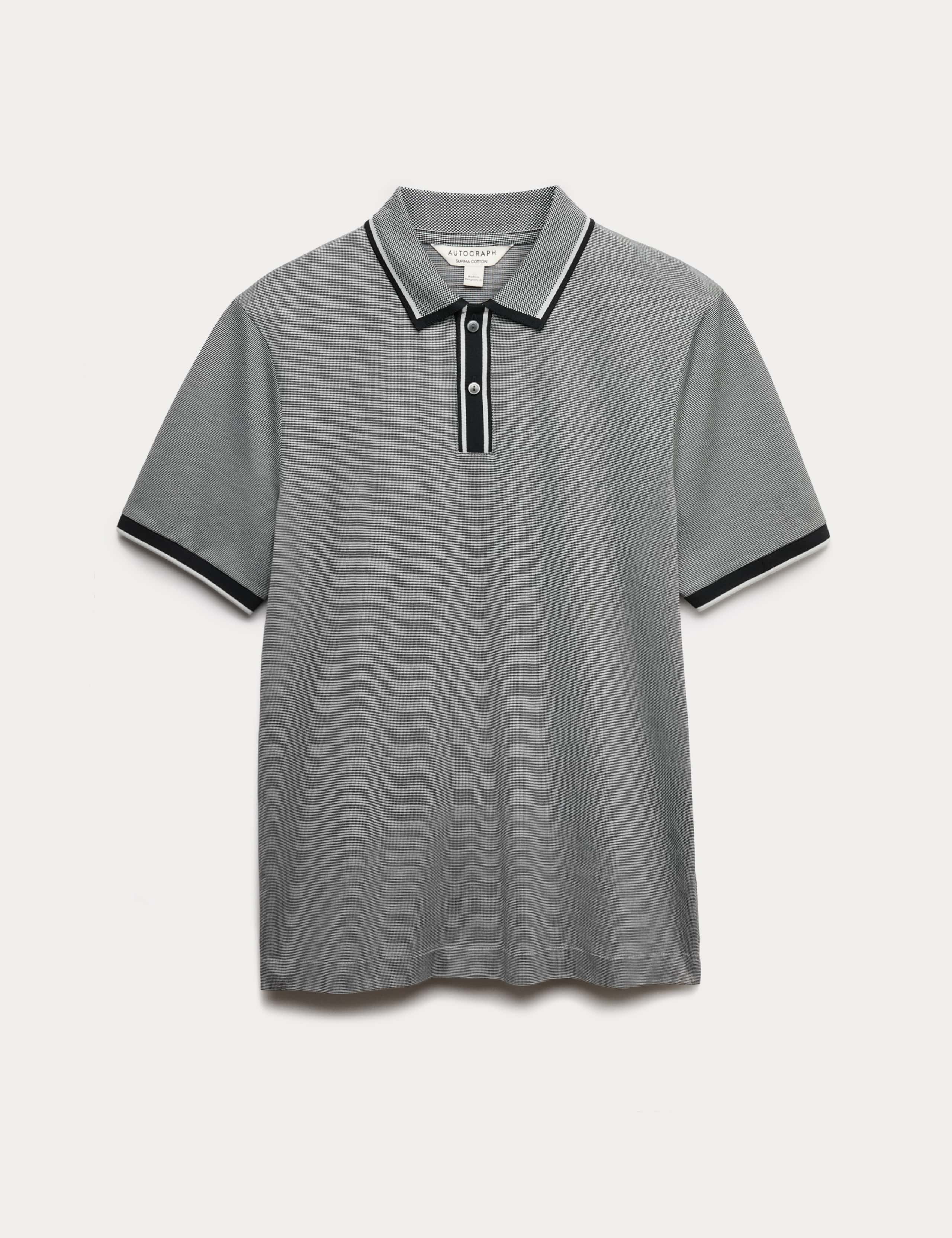 Pure Cotton Jacquard Polo Shirt
