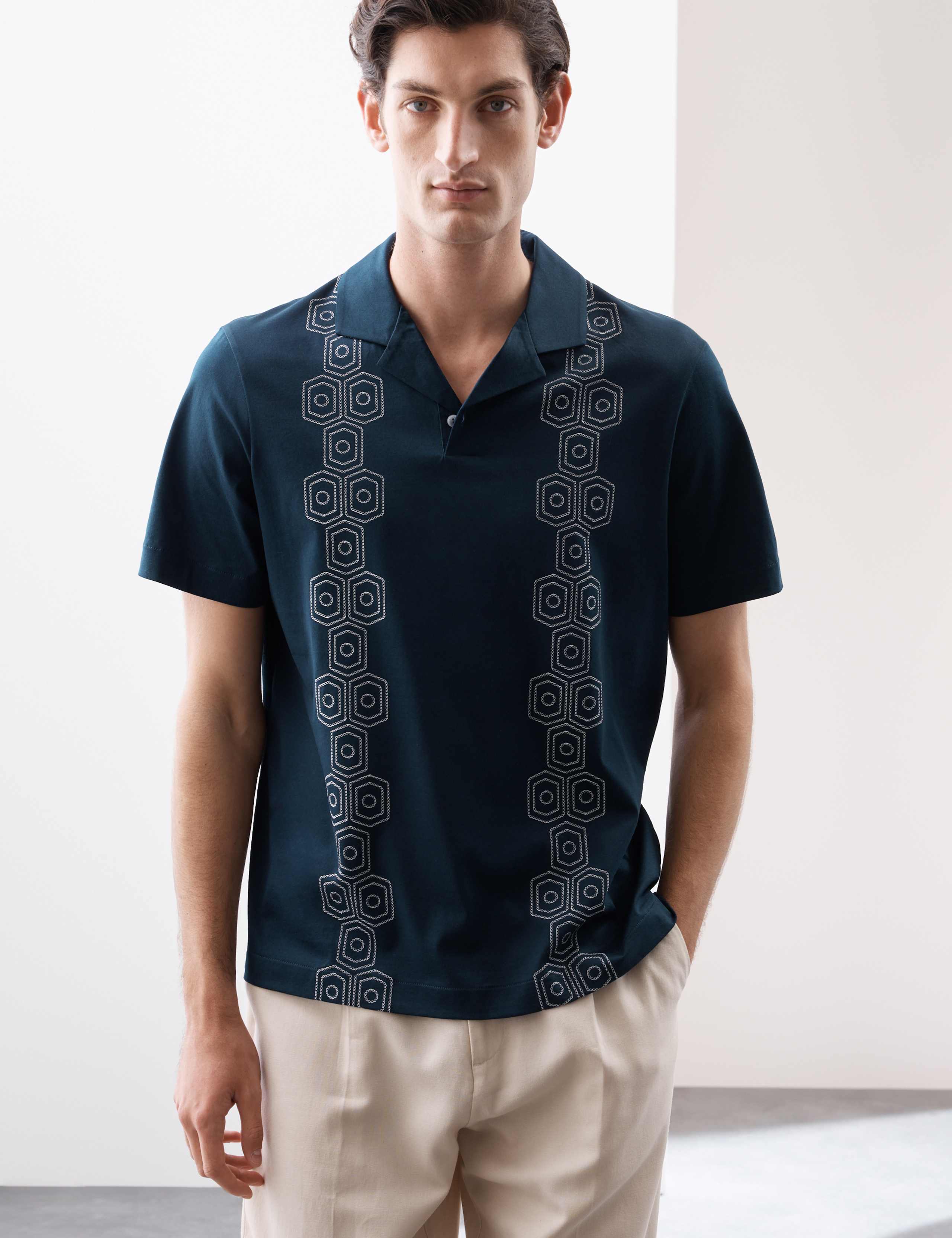 Pure Supima® Cotton Embroidered Polo Shirt