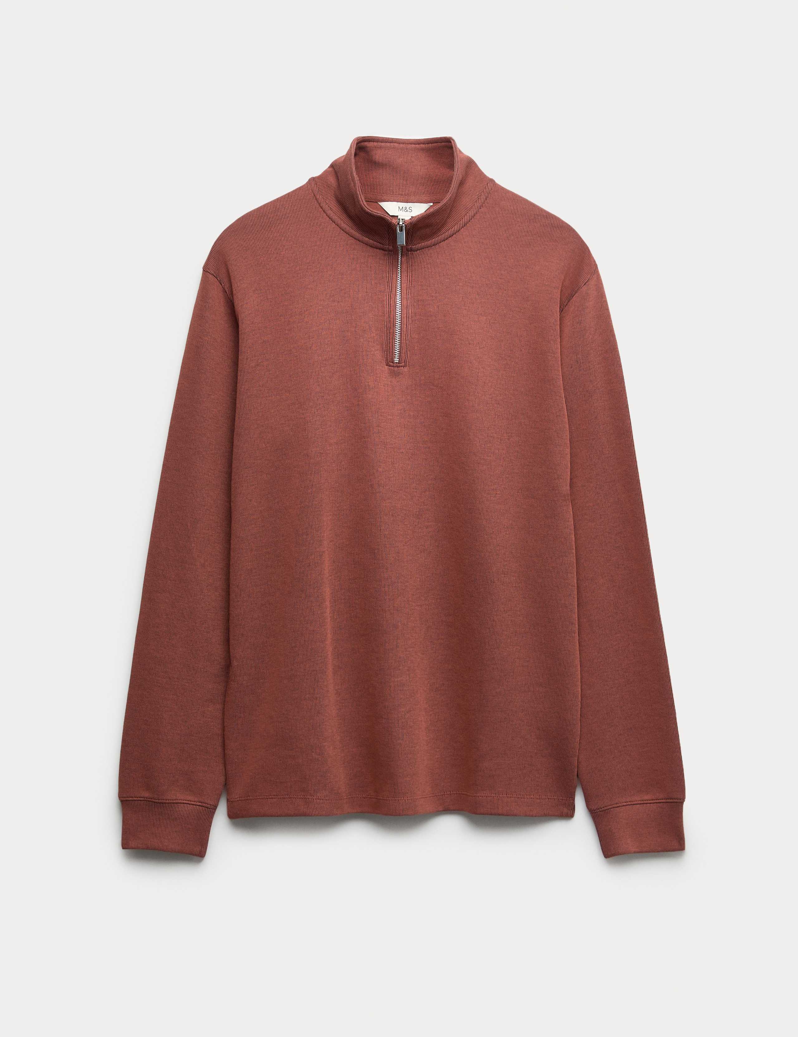 Cotton Rich Double Knit Half Zip Sweatshirt