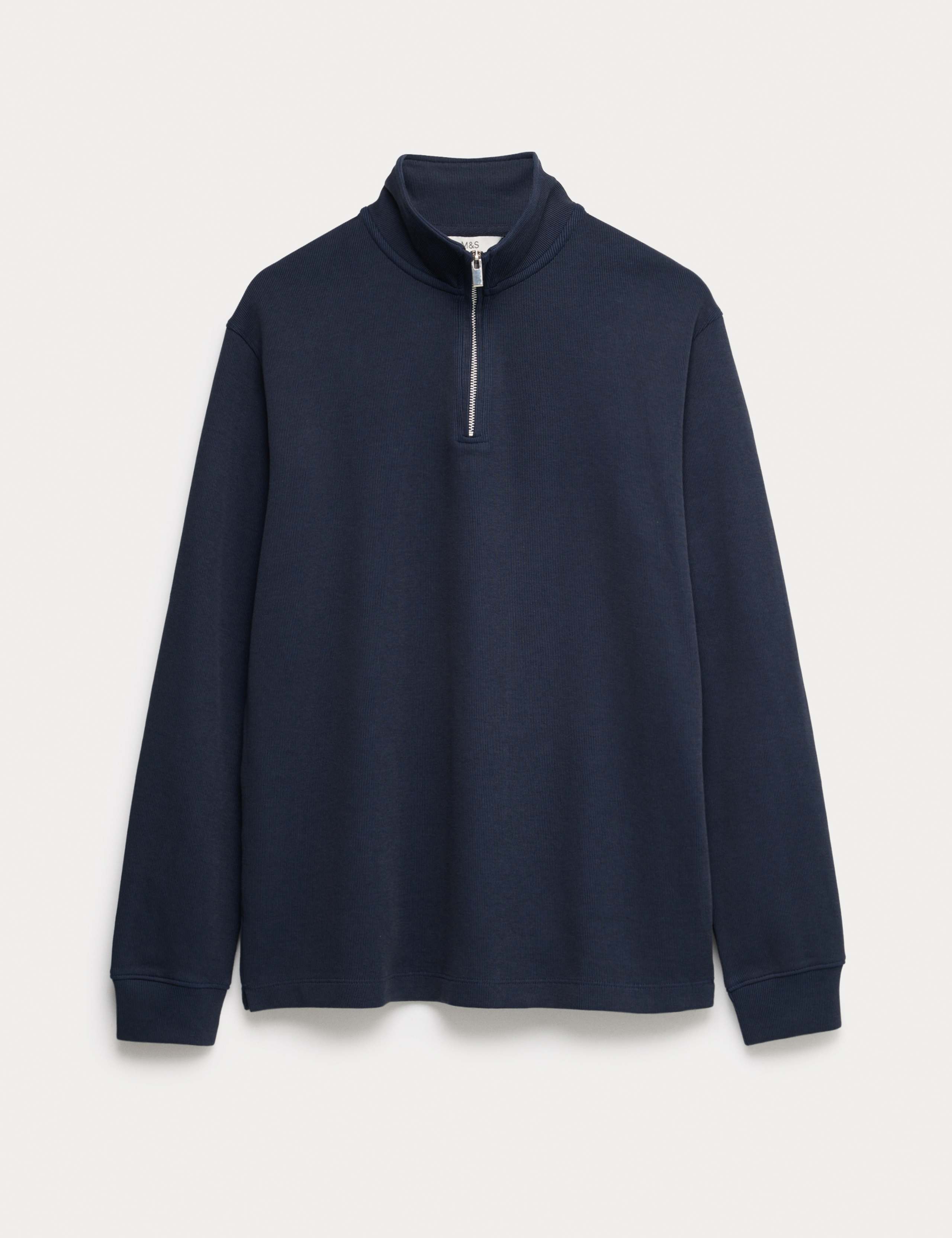 Cotton Rich Double Knit Half Zip Sweatshirt