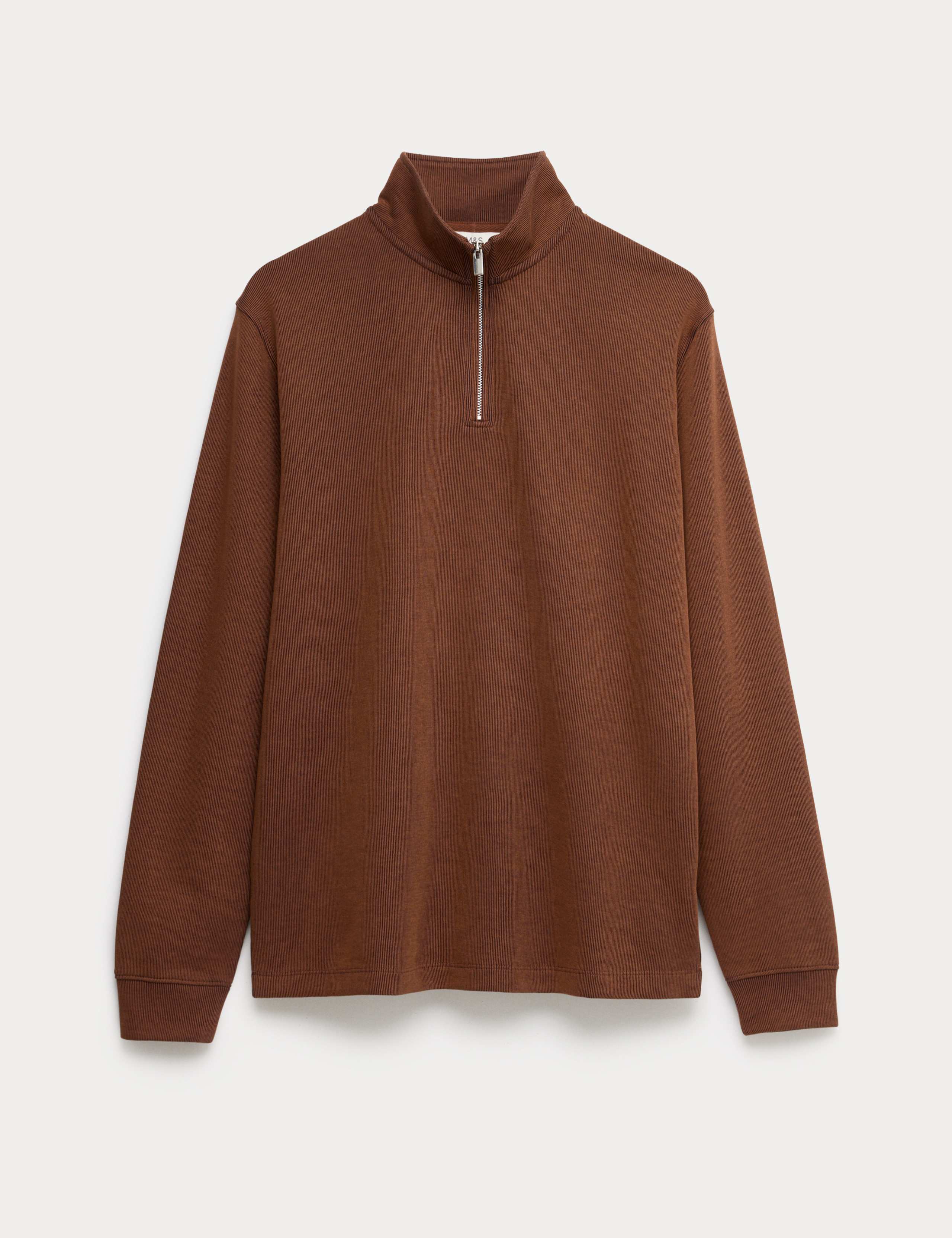 Cotton Rich Double Knit Half Zip Sweatshirt