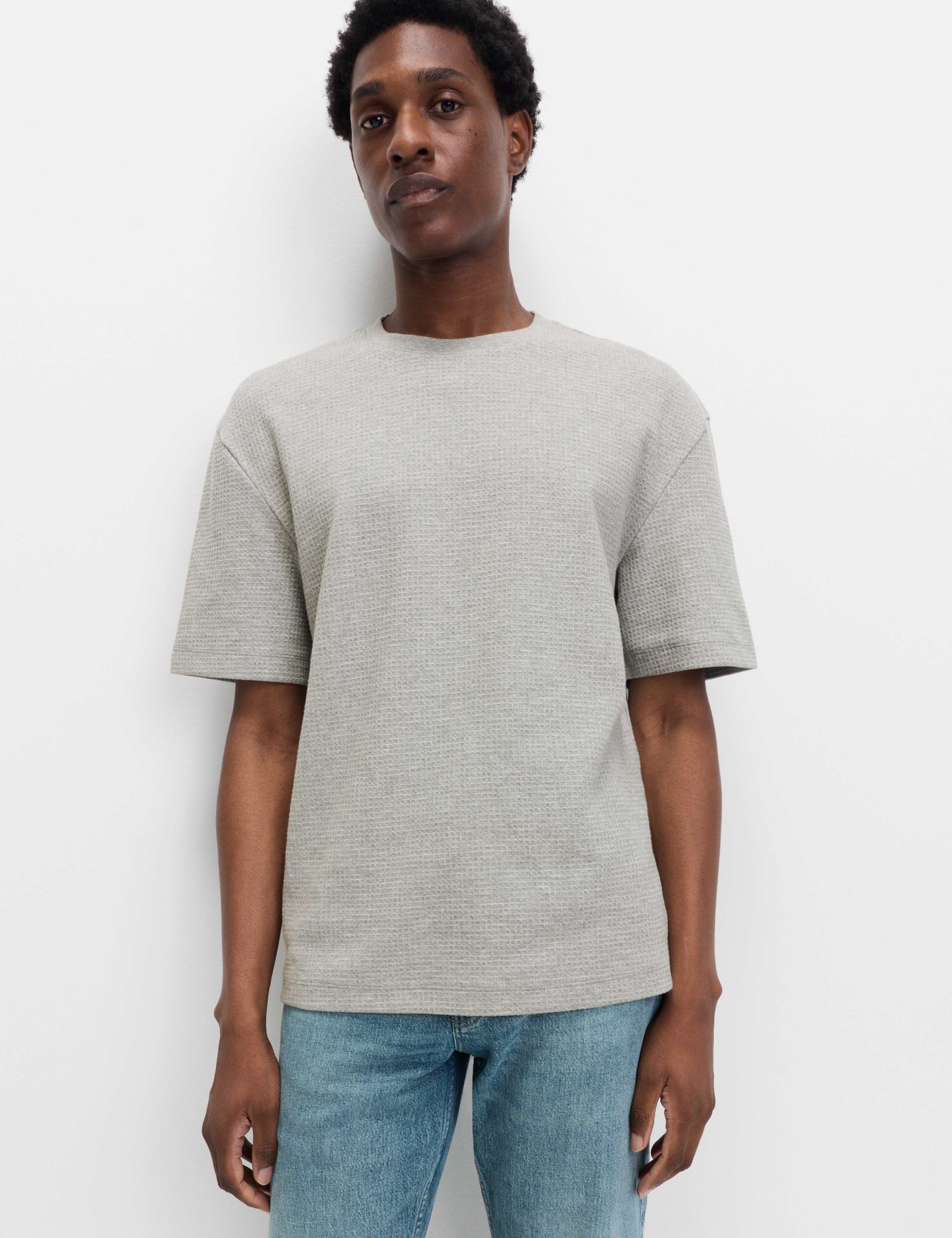 Relaxed Pure Cotton Waffle T-Shirt