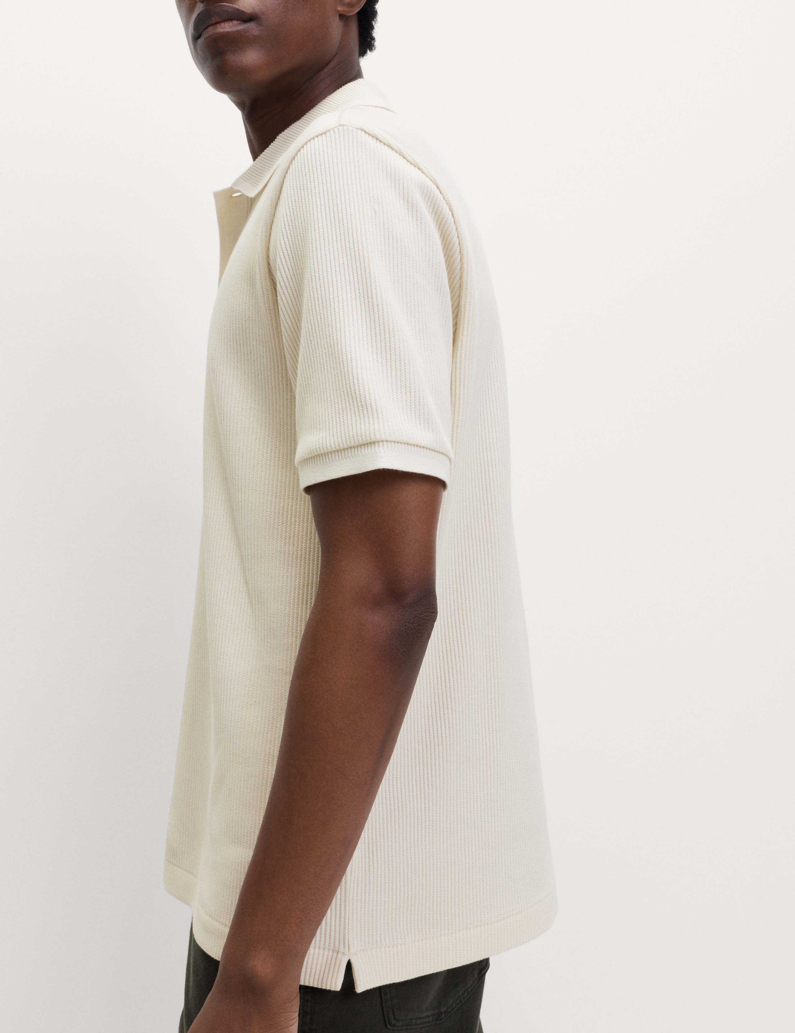 Pure Cotton Textured Polo Shirt