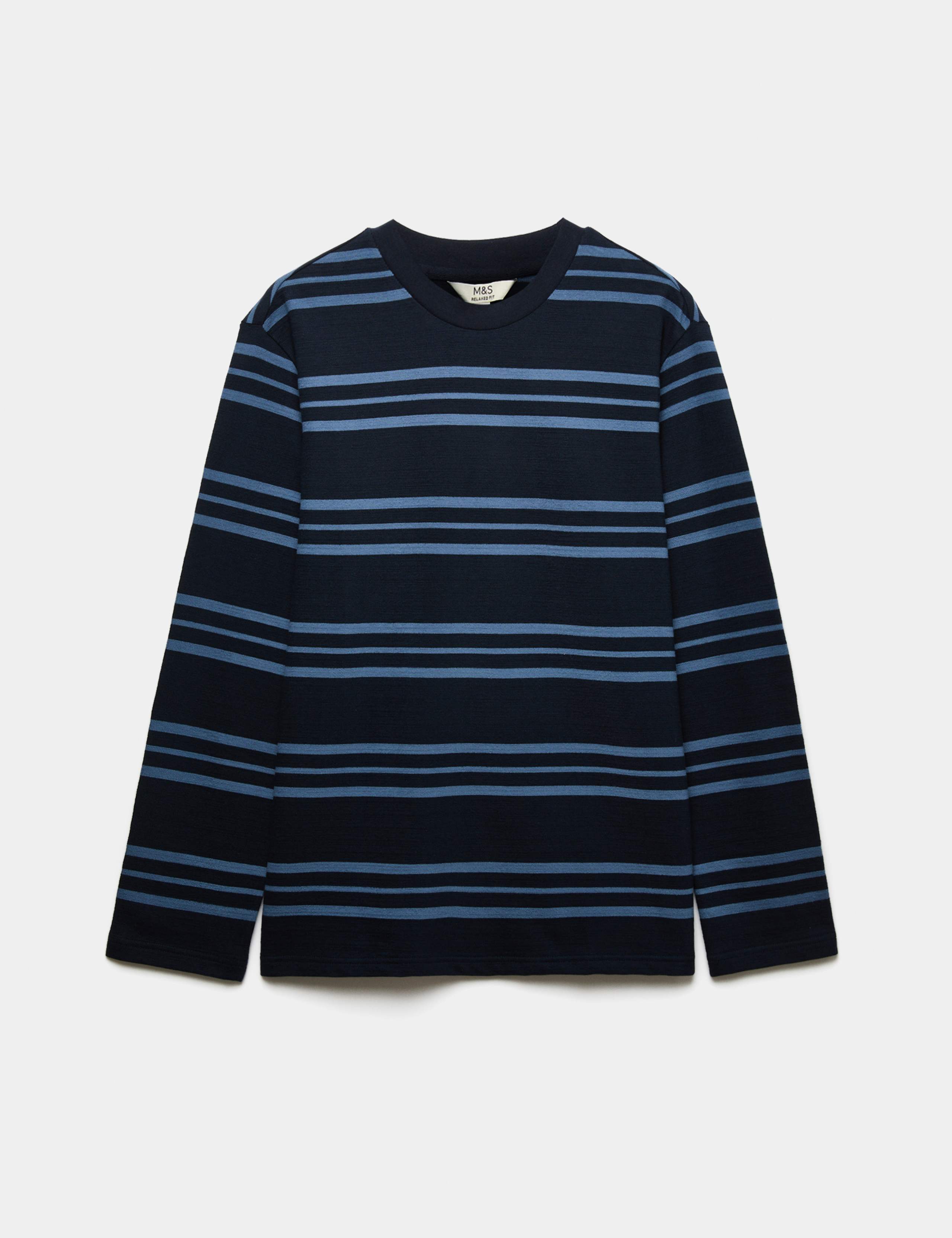 Pure Cotton Striped Long Sleeve T-Shirt