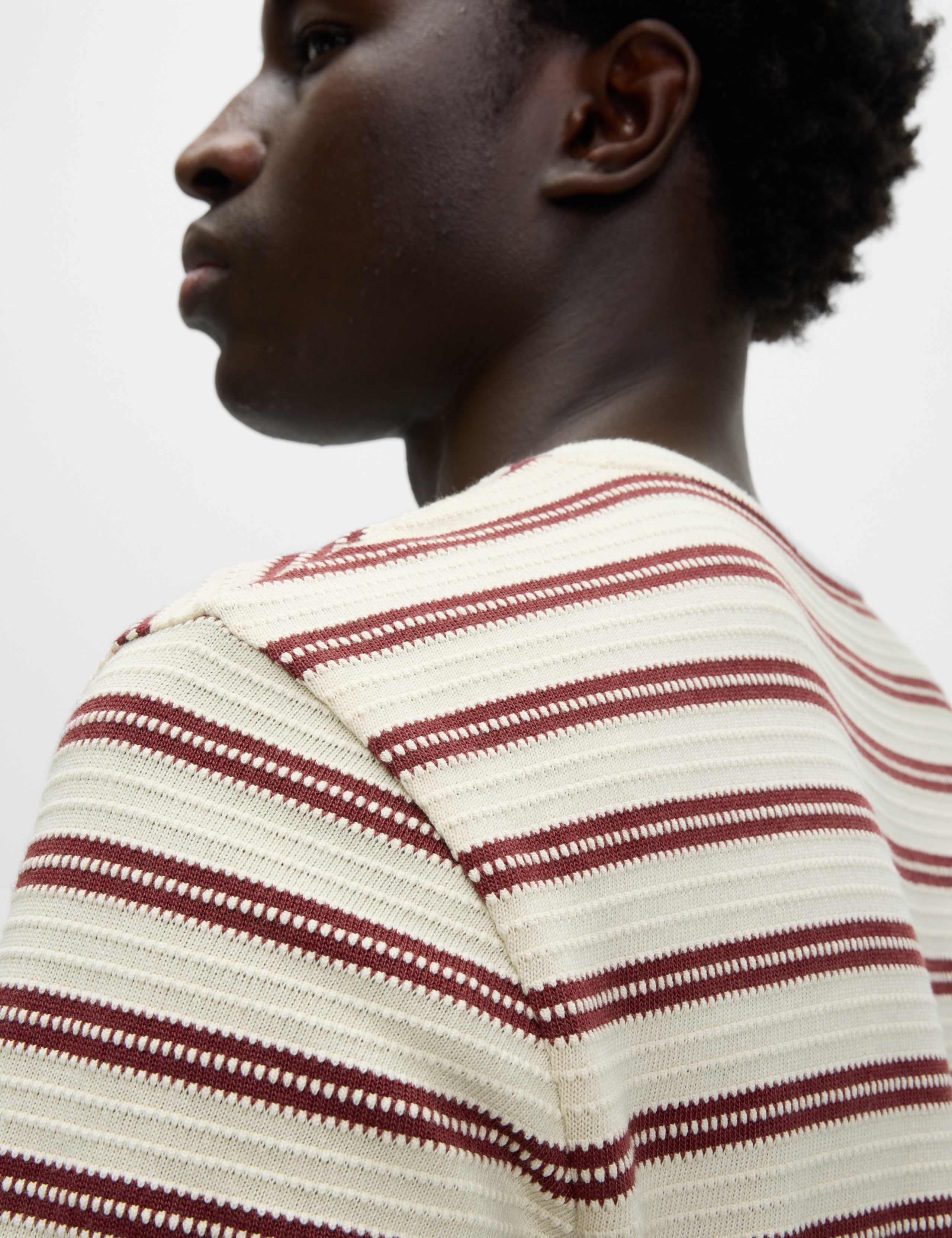 Cotton Rich Striped Textured T-Shirt