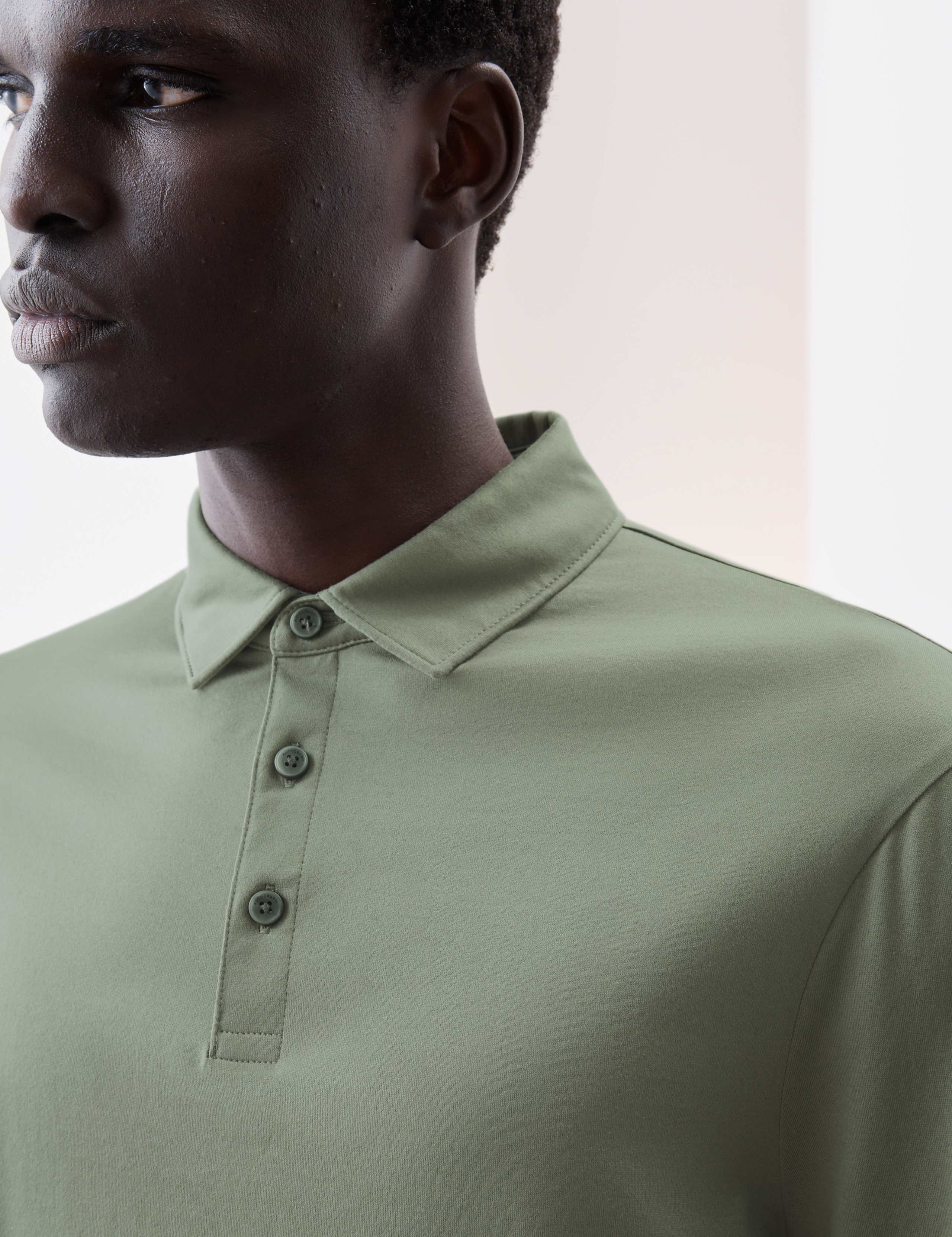 Pure Supima® Cotton Long Sleeve Polo Shirt