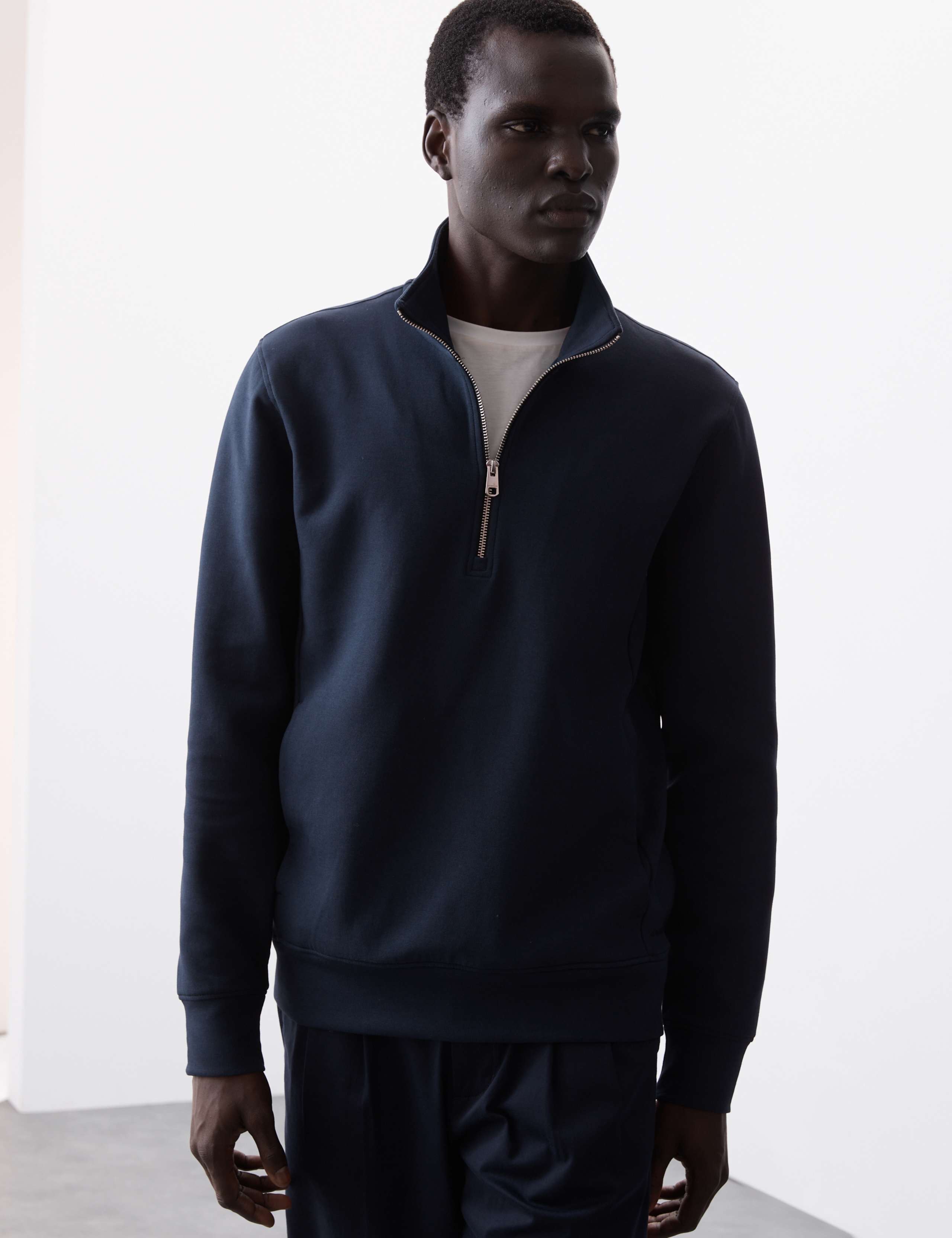 Cotton Rich Half Zip Sweatshirt