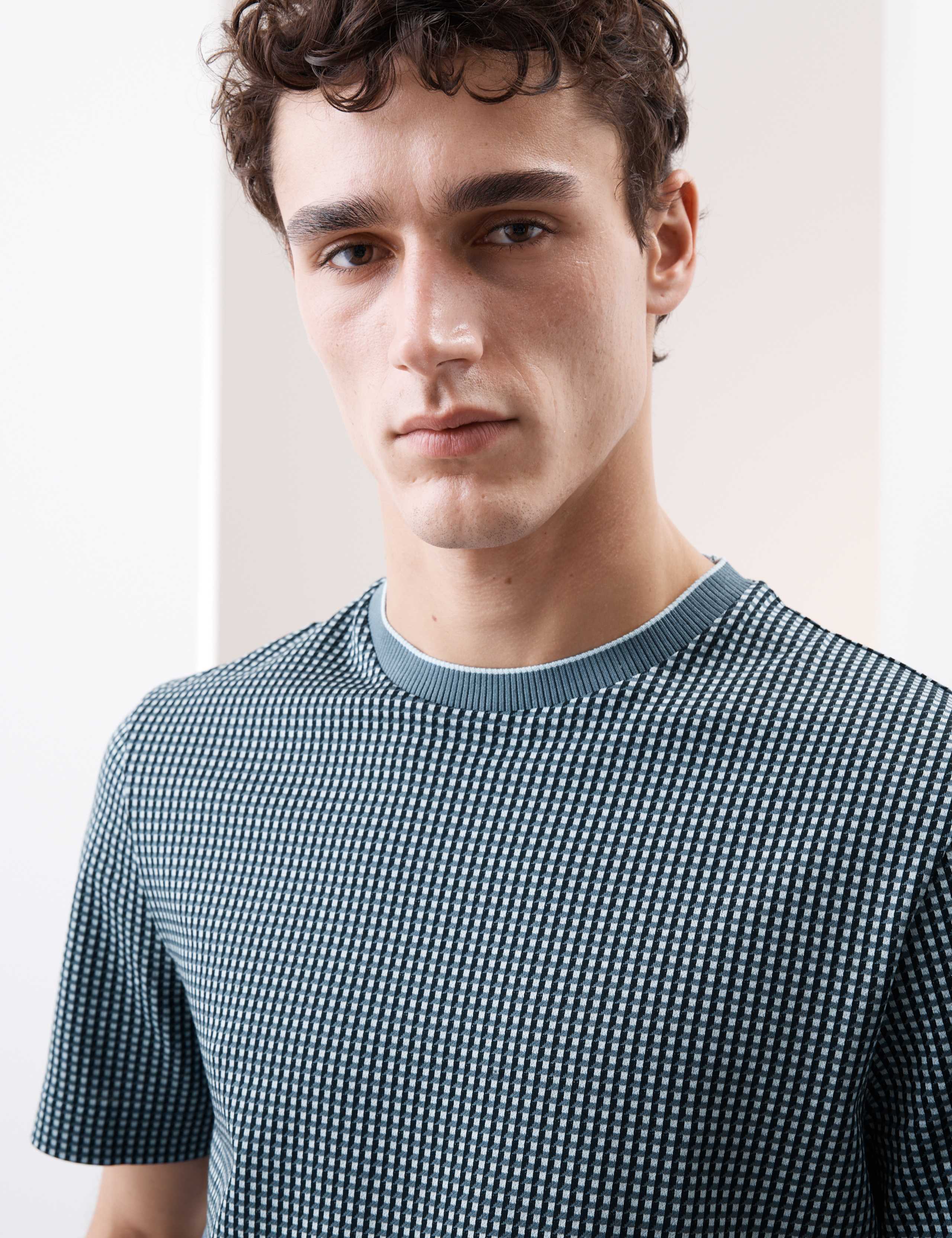 Pure Cotton Jacquard T-Shirt