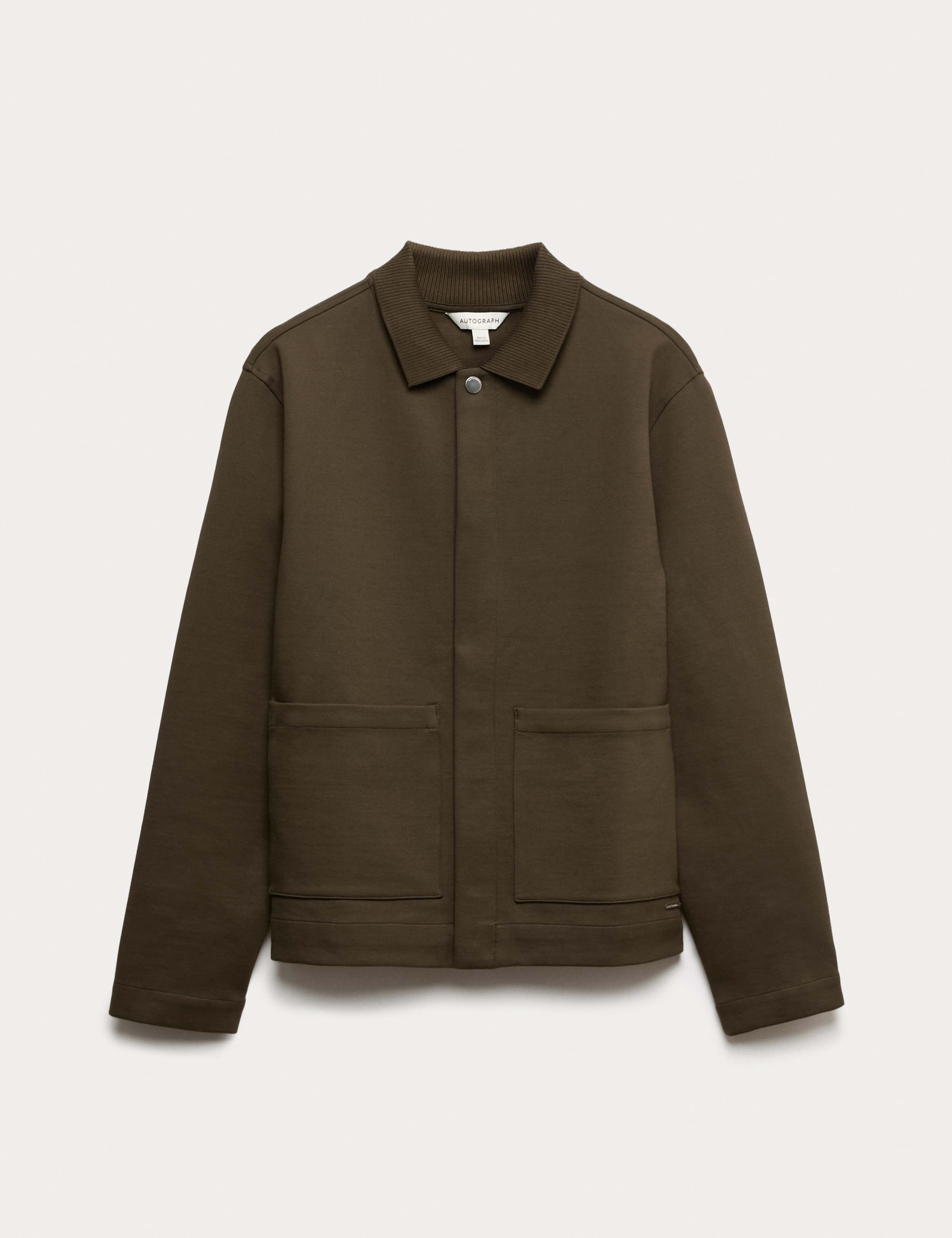 Cotton Rich Zip Up Overshirt